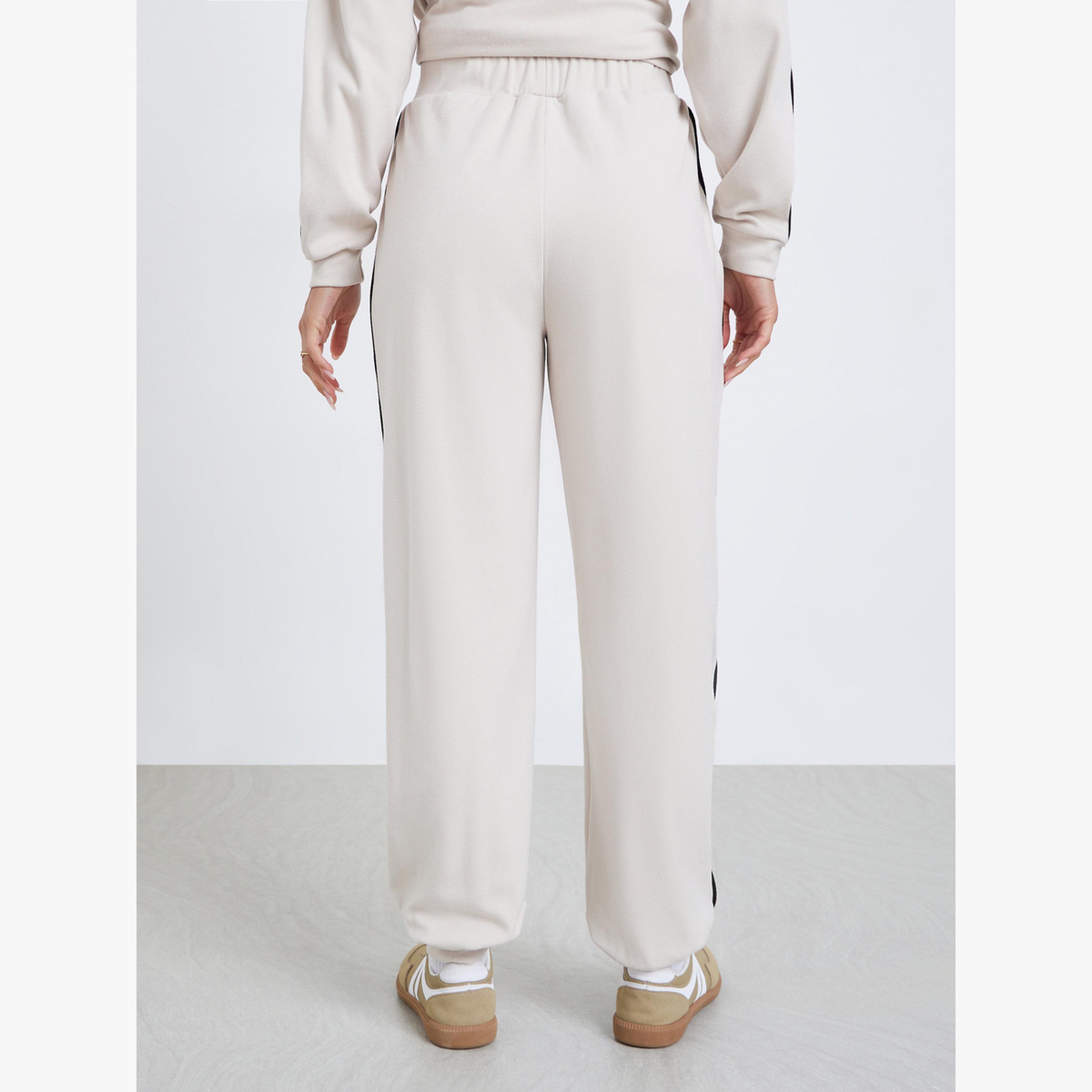 Styli Women Cream Side Stripe Joggers-women-clothing-bottoms-joggers-image-3