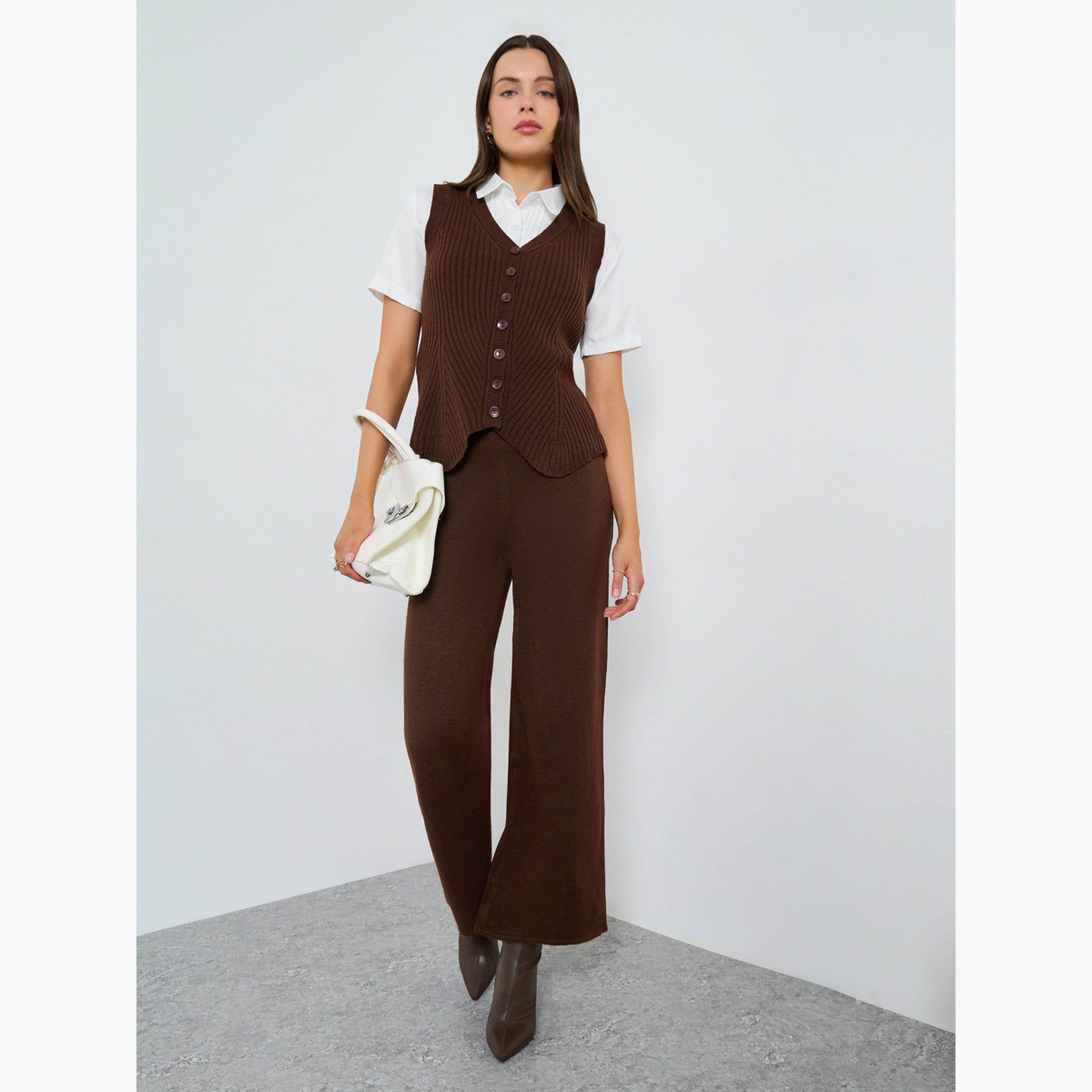 ستايلي - صدرية بدون أكمام بني-women-winterwear-coatsandjackets-waistcoats-image-2