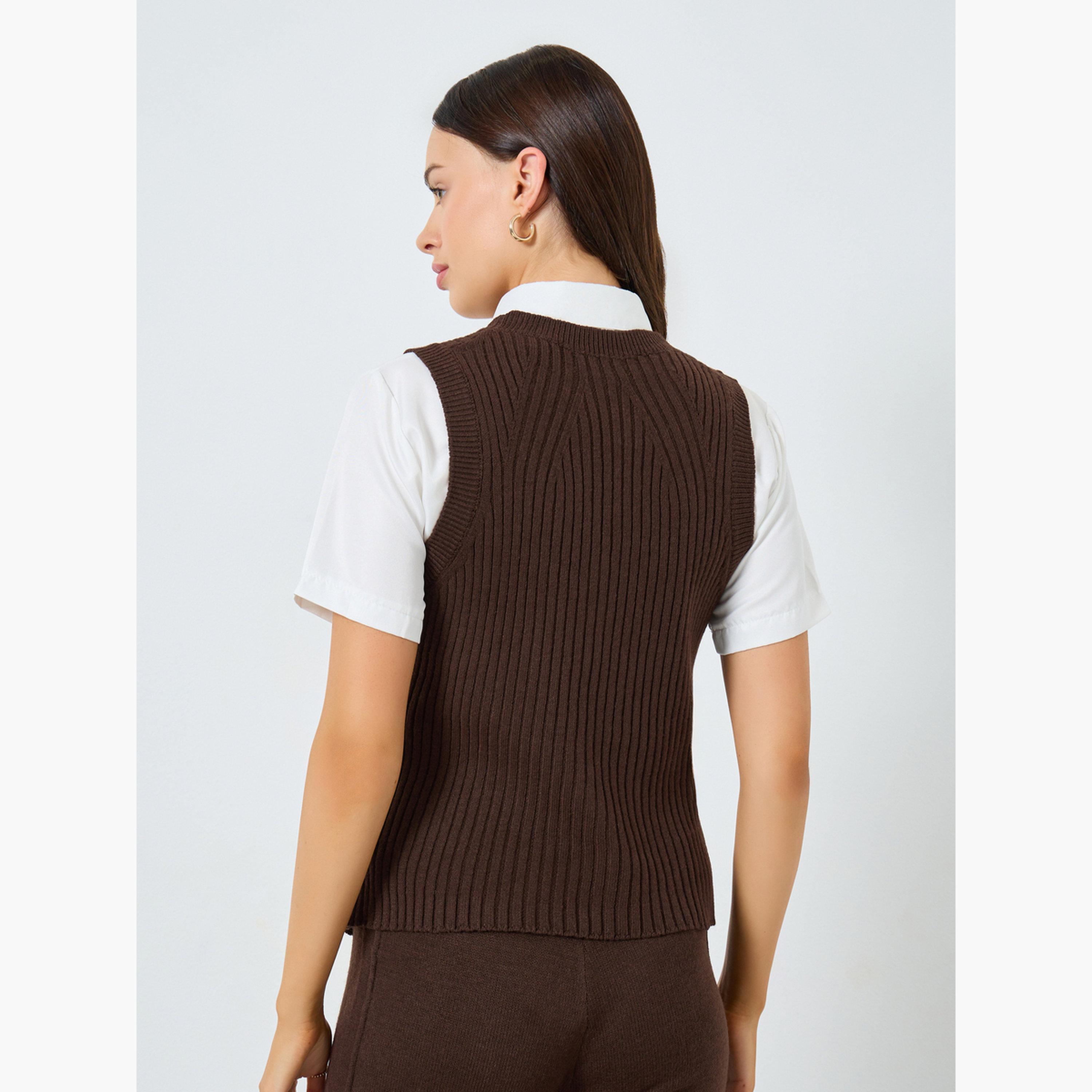 ستايلي - صدرية بدون أكمام بني-women-winterwear-coatsandjackets-waistcoats-image-3