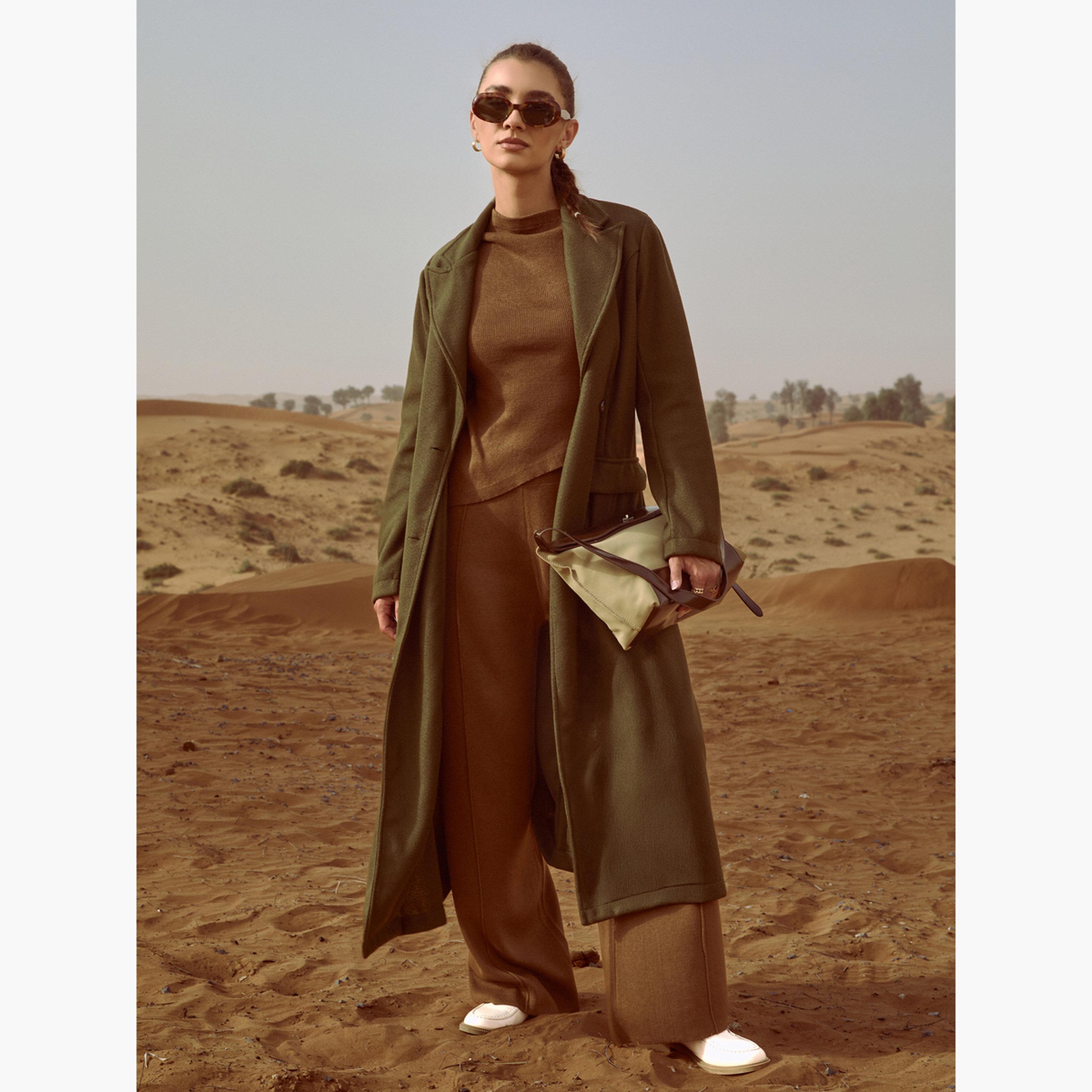 ستايلي - بنطال بني واسع الساق من قماش ناعم-women-clothing-bottoms-trousers-image-5