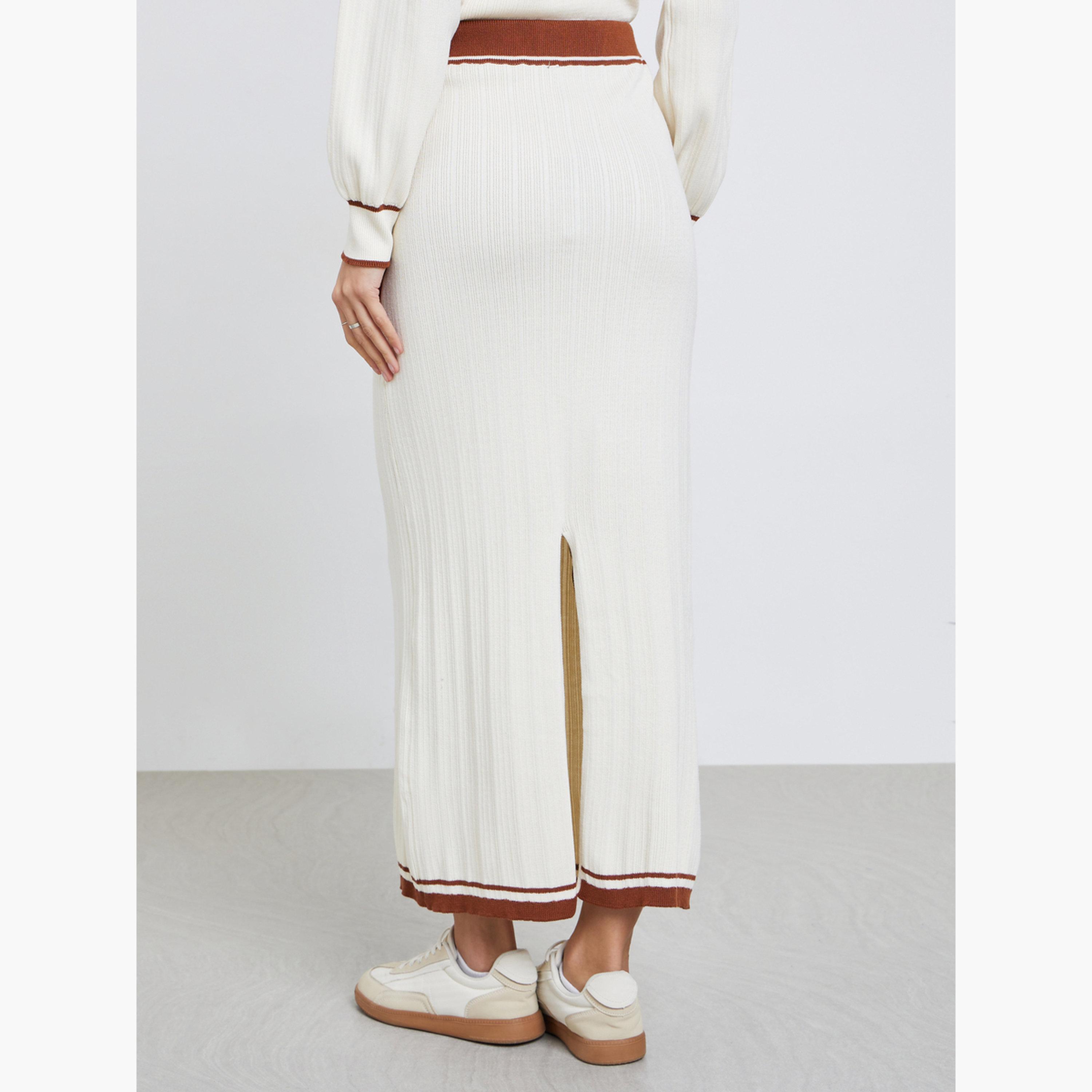 Styli Off White A-Line Maxi Skirt-women-clothing-bottoms-skirts-image-4