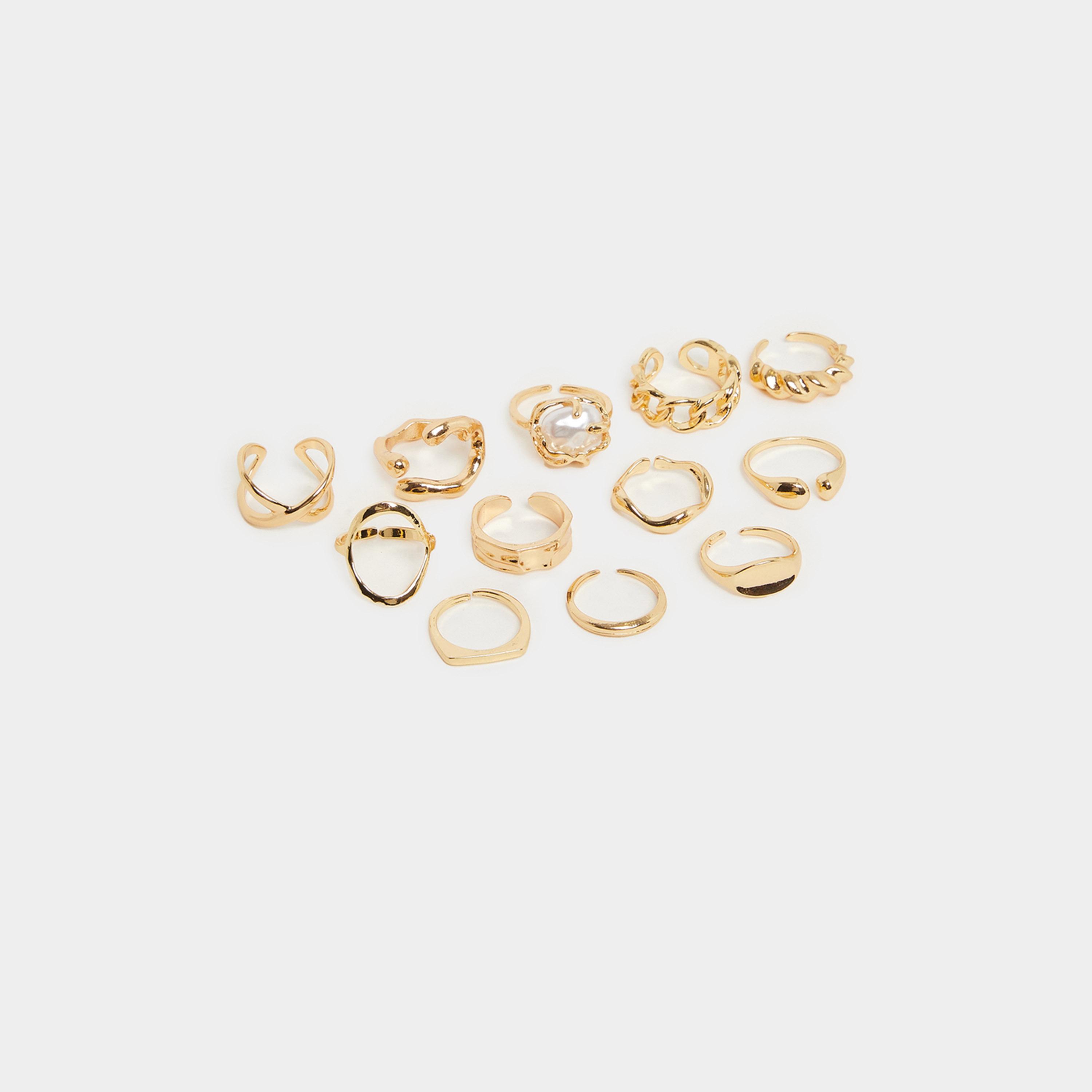 Styli Set of 12- Gold Tone Rings-women-watchesandjewellery-jewellery-rings-image-1