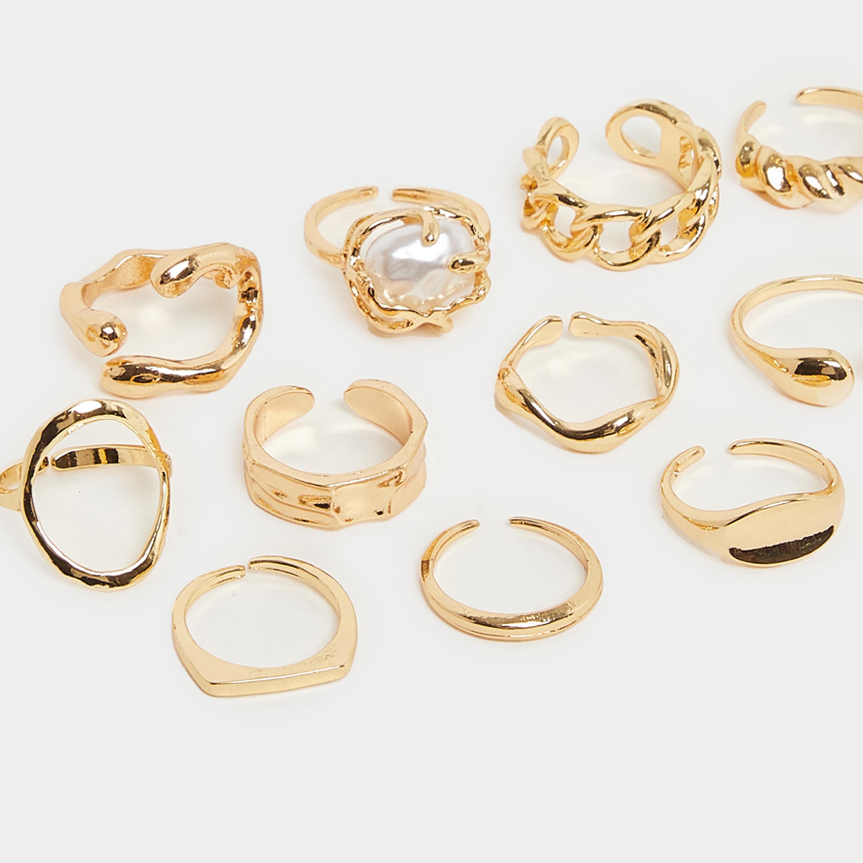 ستايلي - مجموعة من 12 خاتمًا ذهبيًا-women-watchesandjewellery-jewellery-rings-image-3