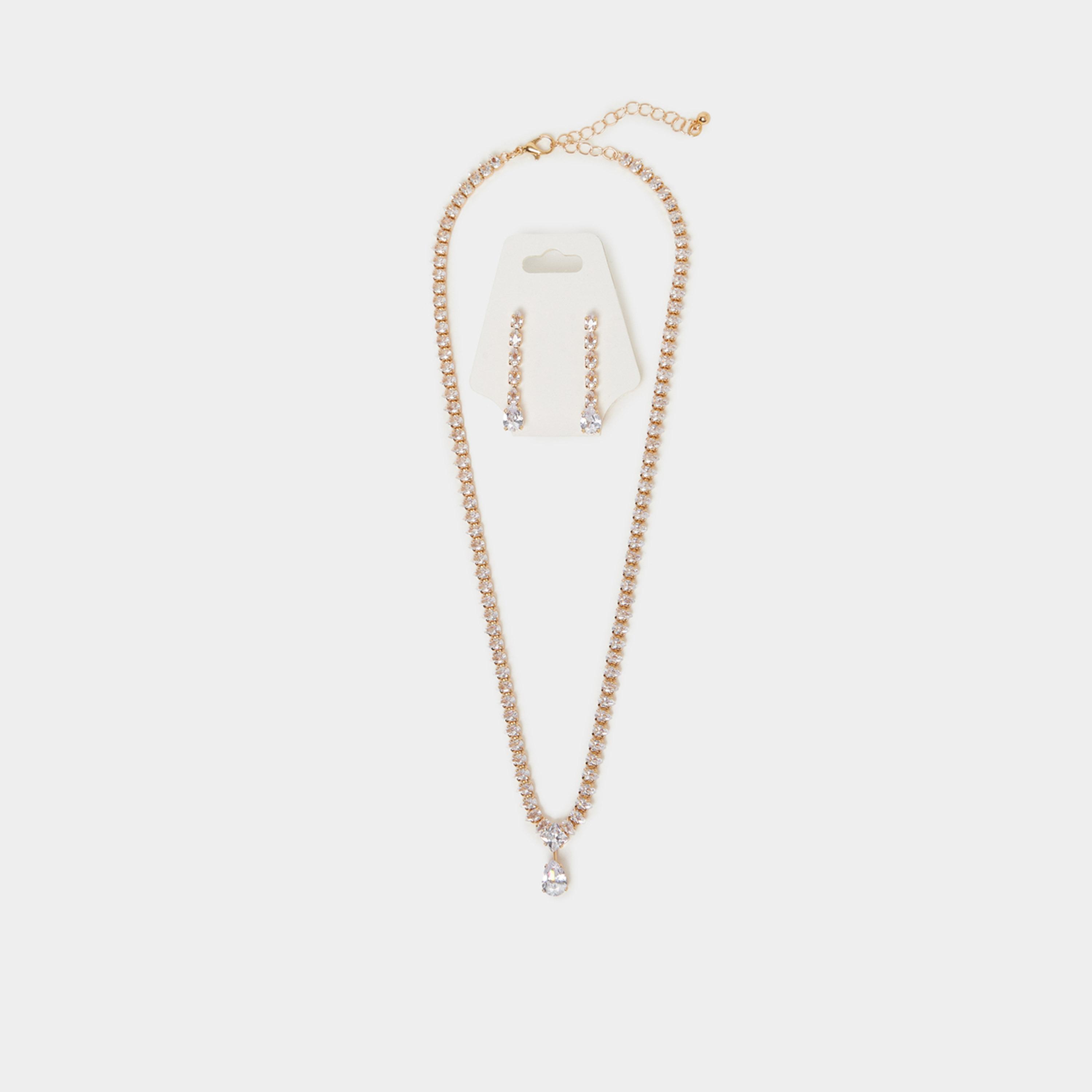 ستايلي - طقم مجوهرات مزخرف من قلادة وأقراط-women-watchesandjewellery-jewellery-jewellerysets-image-1