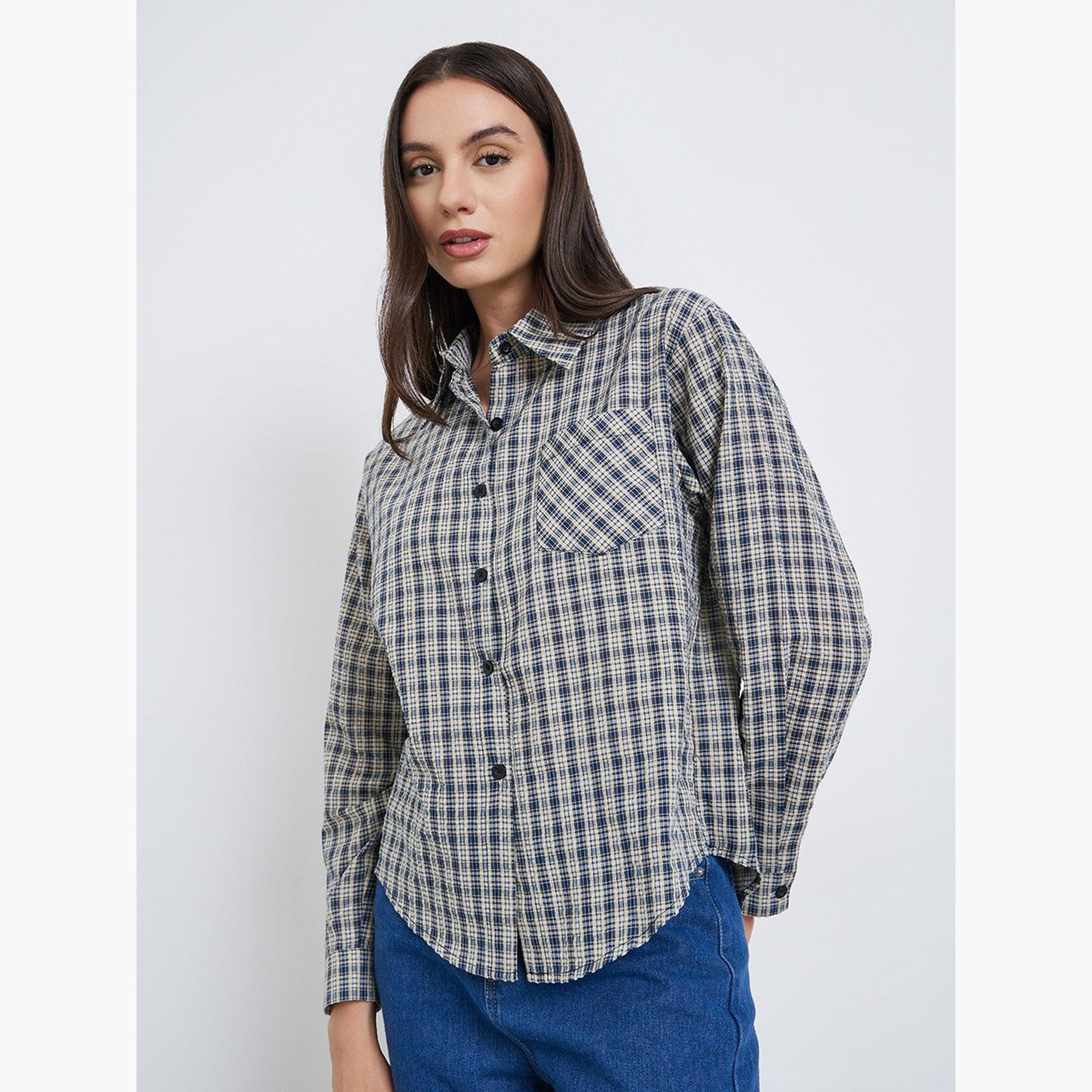 ستايلي - قميص متعدد الألوان بأكمام طويلة-women-clothing-shirtsandblouses-shirts-image-1