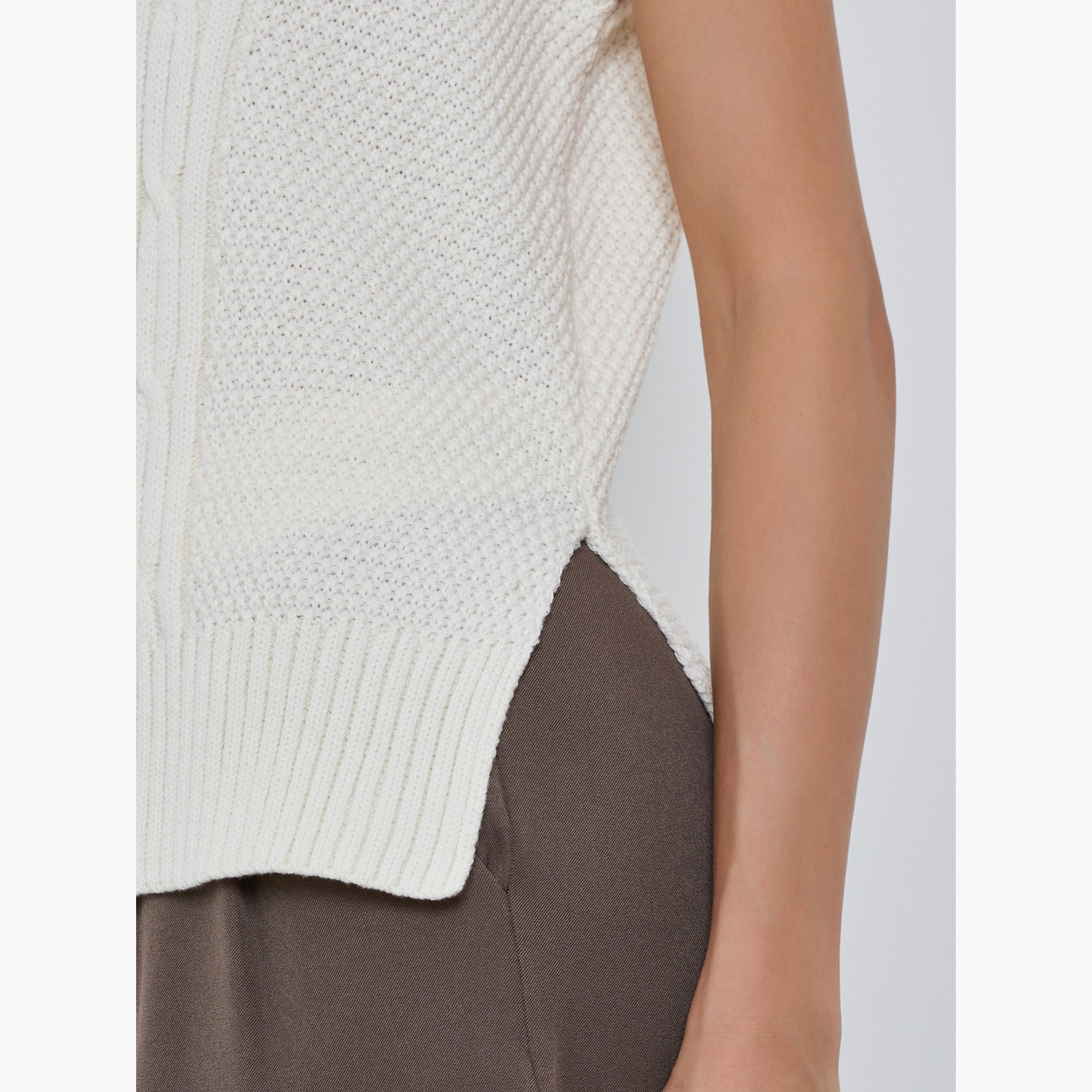 Styli White Cable Knit Sleeveless Sweater-women-clothing-cardigansandjumpers-jumpers-image-3