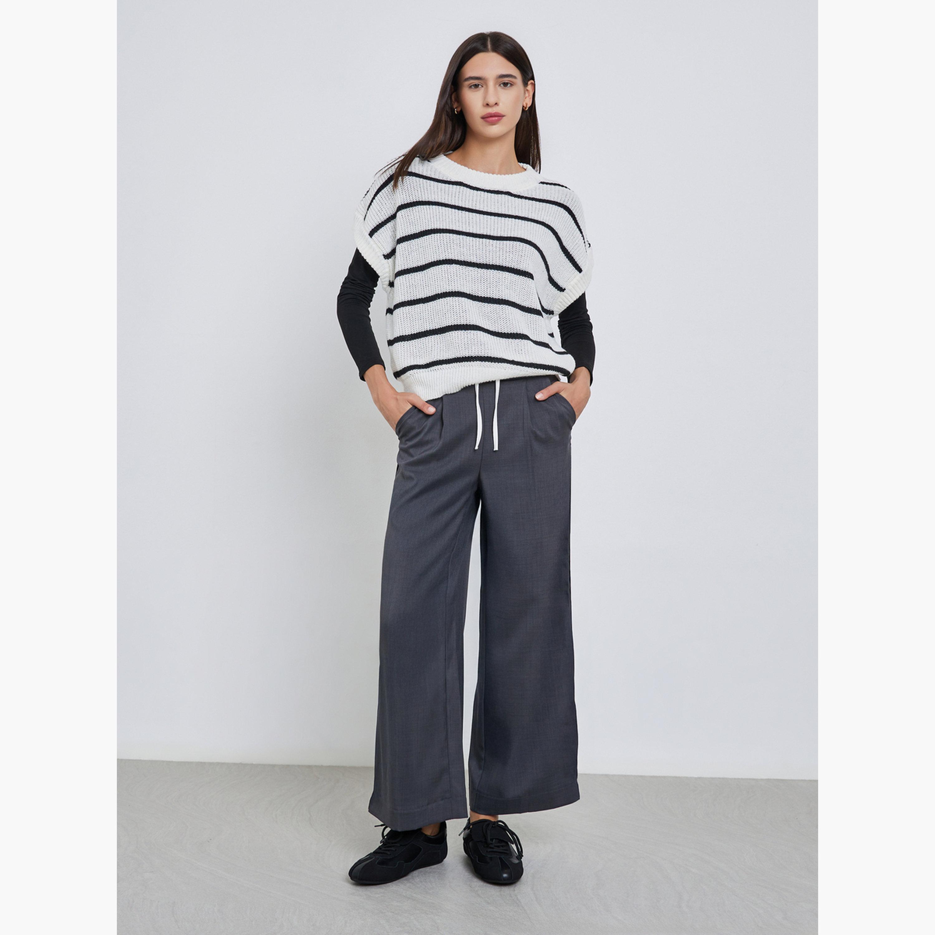 Styli Striped Knit Sleeveless Sweater-women-winterwear-cardigansandjumpers-jumpers-image-2