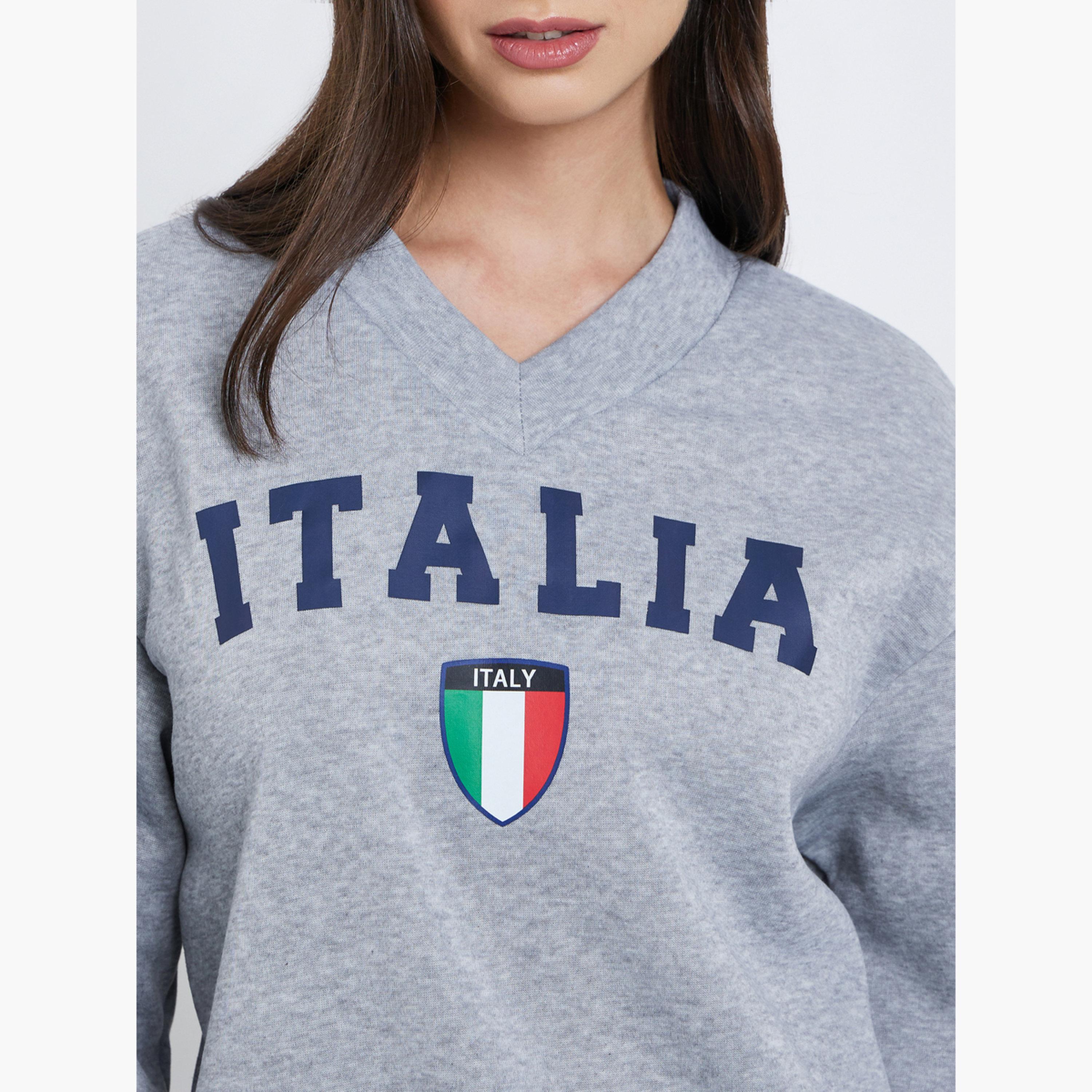 ستايلي - سويت شيرت رمادي برقبة على شكل حرف V وكتف منسدلة-women-winterwear-hoodiesandsweatshirts-sweatshirts-image-4