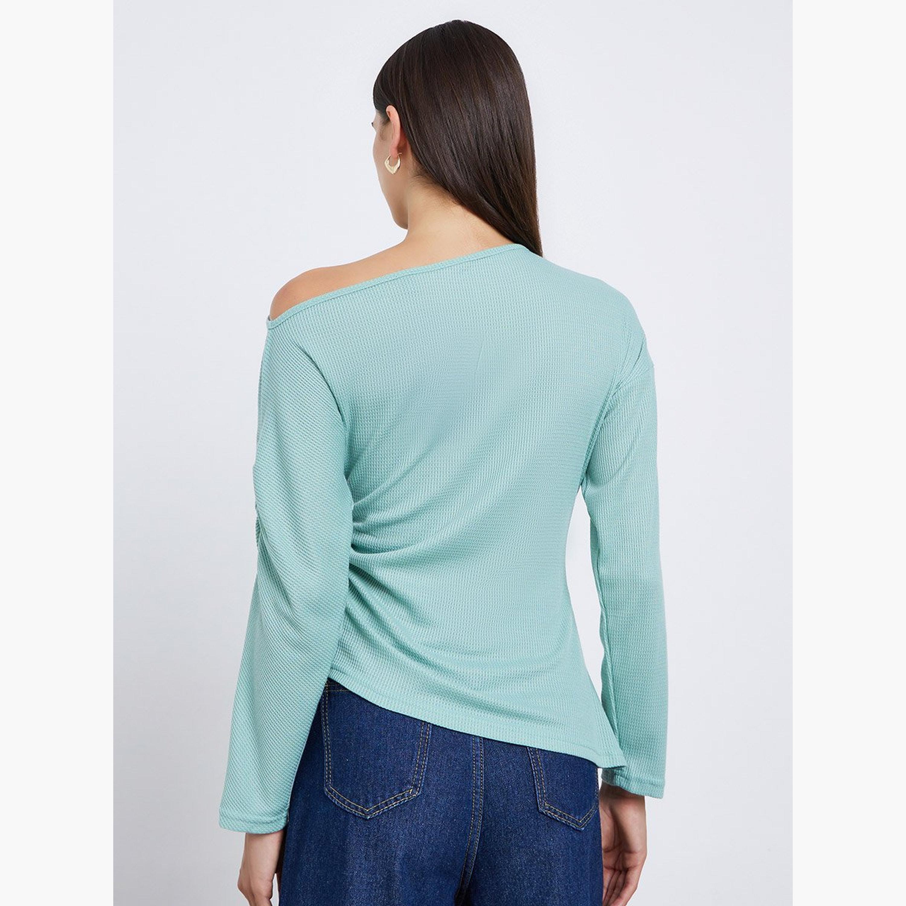 Styli Mint Green Ruched Long Sleeve Top-women-clothing-shirtsandblouses-blouses-image-5