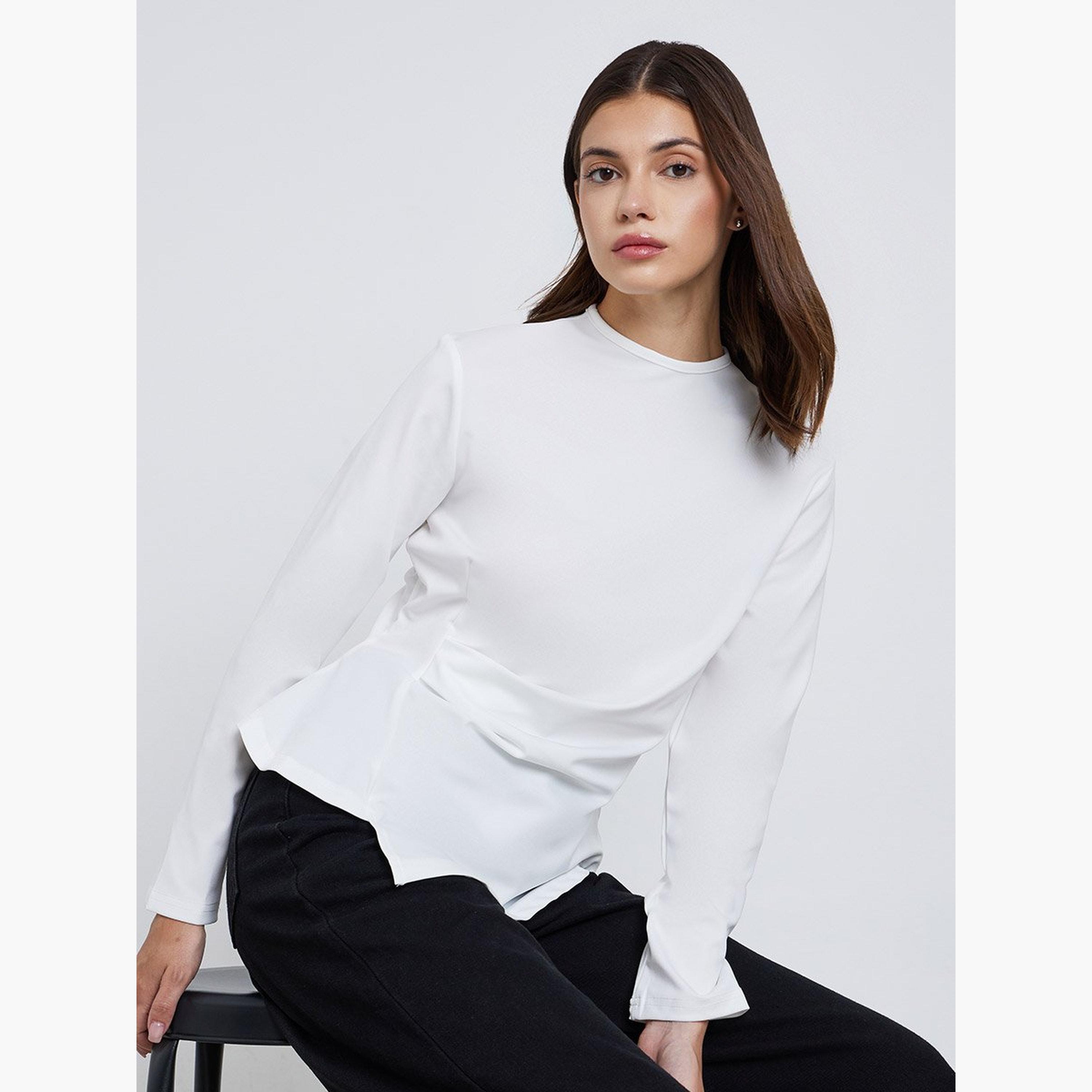 Styli Women White Long Sleeve Top-women-clothing-shirtsandblouses-blouses-image-3