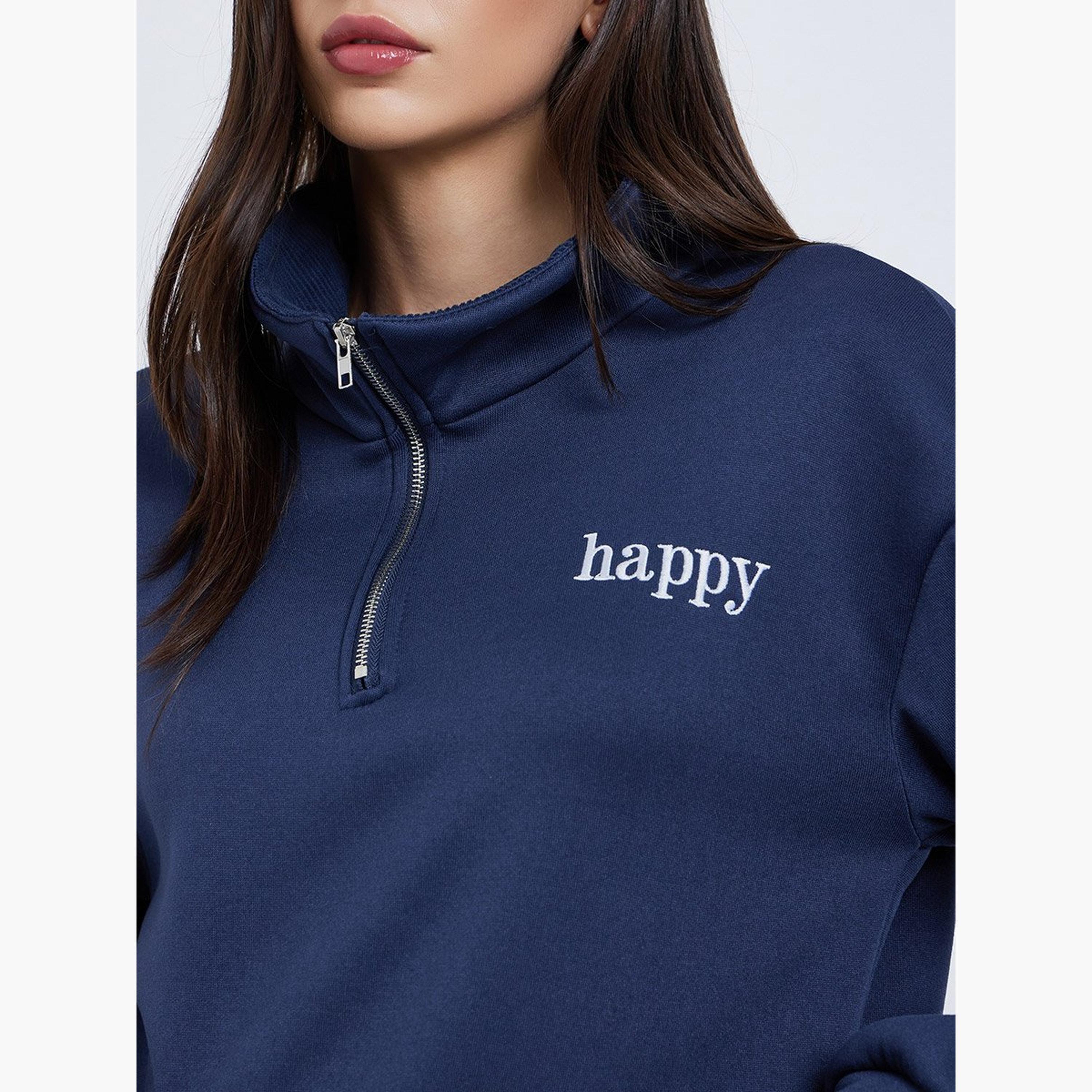 ستايلي - سويت شيرت أزرق داكن مطرز بشعار-women-winterwear-hoodiesandsweatshirts-sweatshirts-image-3