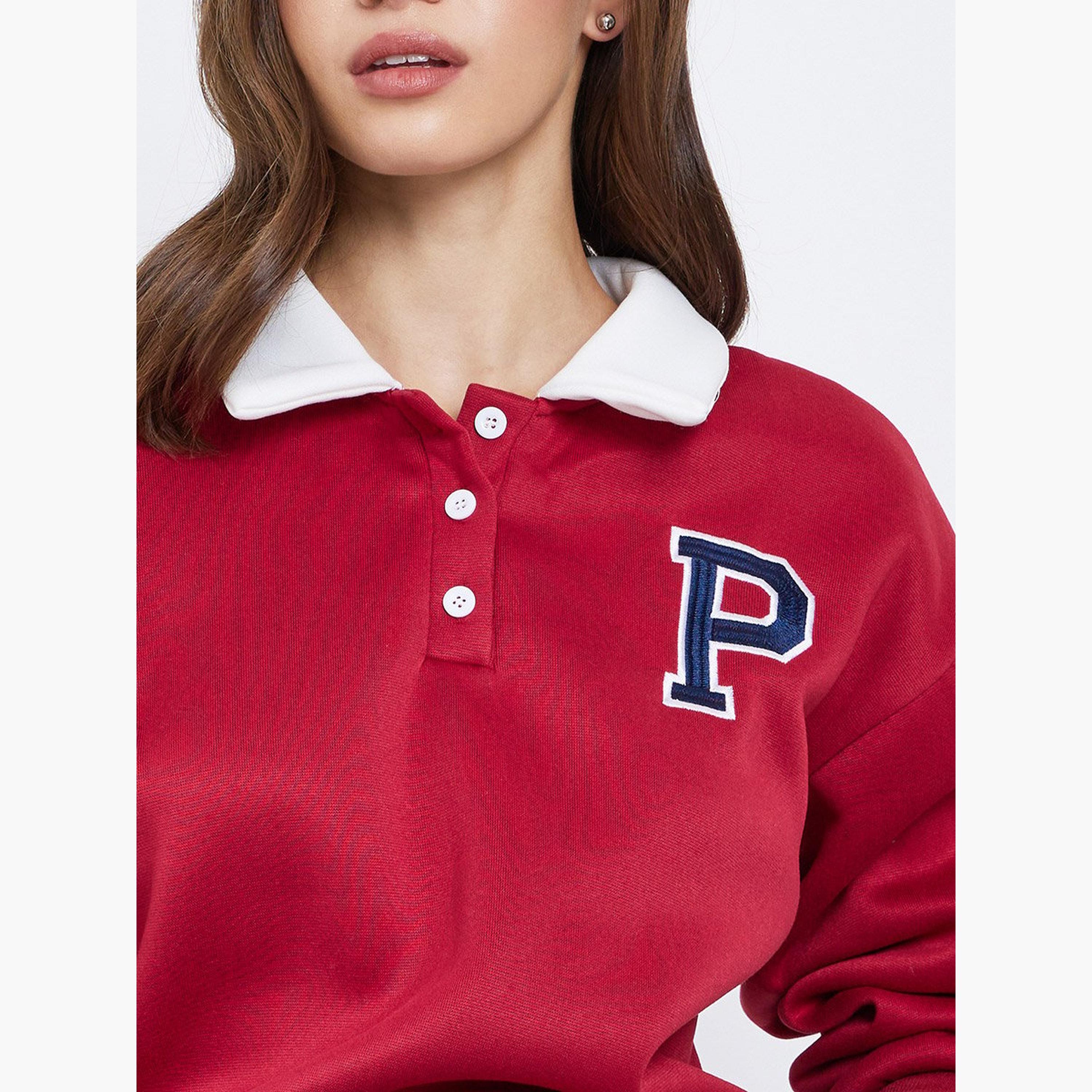 ستايلي - سويت شيرت أحمر بطبعة حروف جامعية وياقة متباينة-women-winterwear-hoodiesandsweatshirts-sweatshirts-image-4
