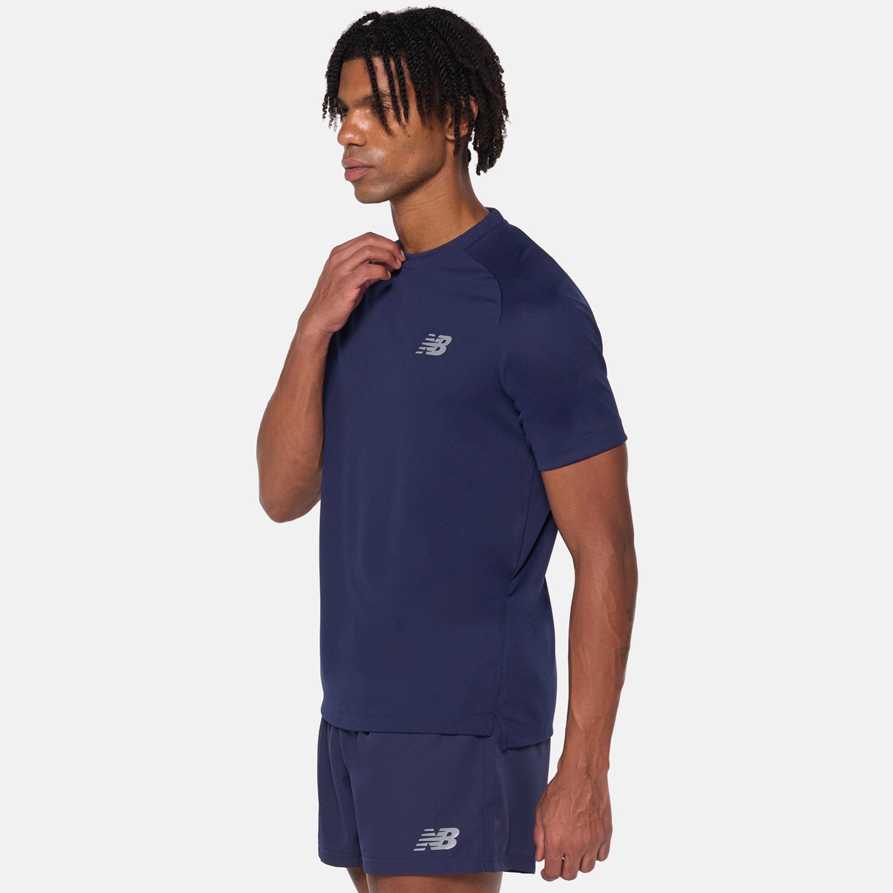 New Balance Men Navy Blue Training T-Shirt-men-clothing-sportswearandactivewear-tshirtsandpolos-image-2