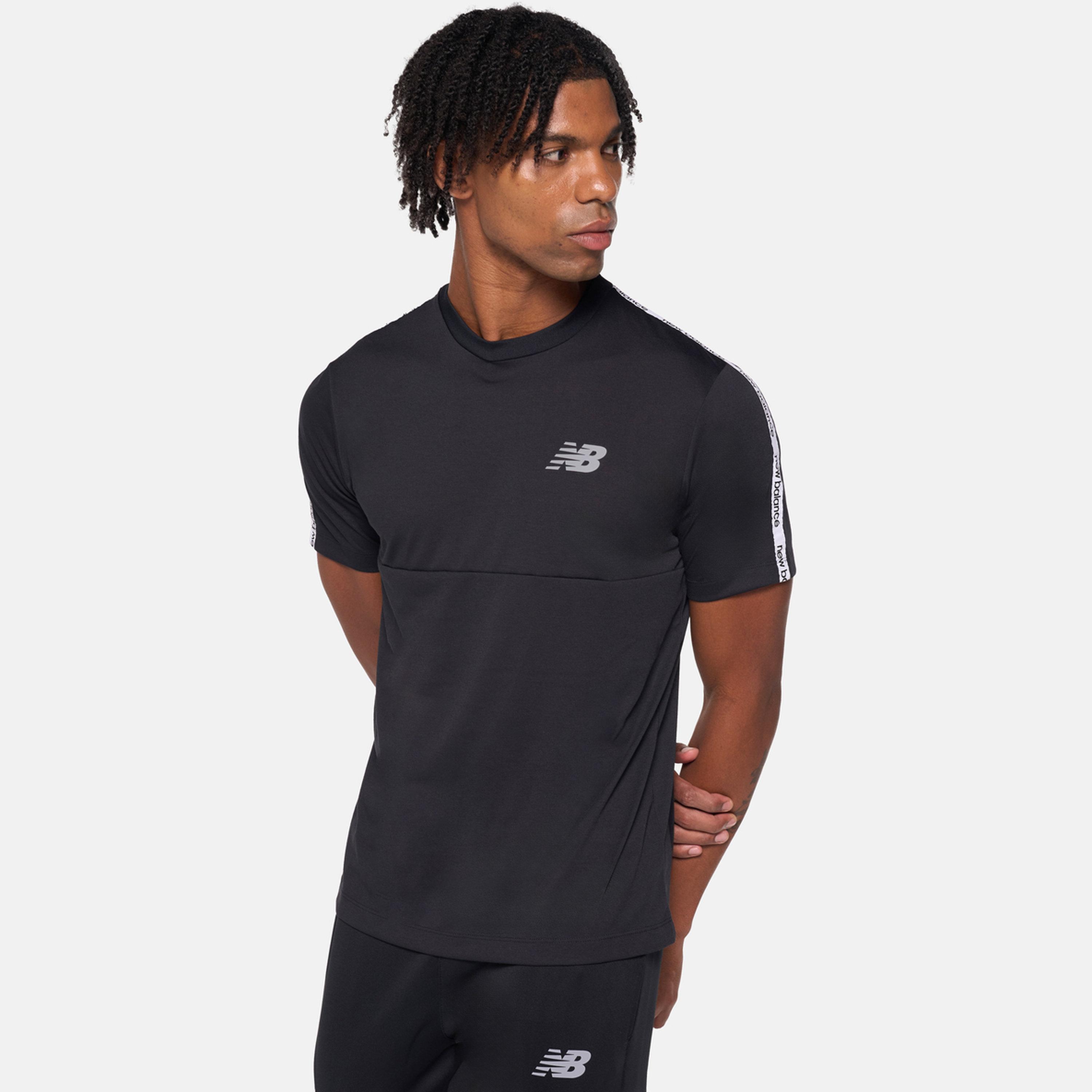 New Balance Men Black Logo Print Training T-Shirt-men-clothing-sportswearandactivewear-tshirtsandpolos-image-2