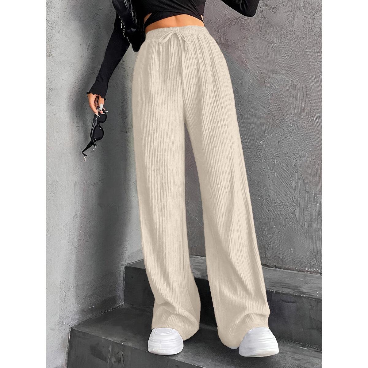 Take Two Textured Elastic Waist Drawstring Pants-women-clothing-bottoms-trousers-image-1