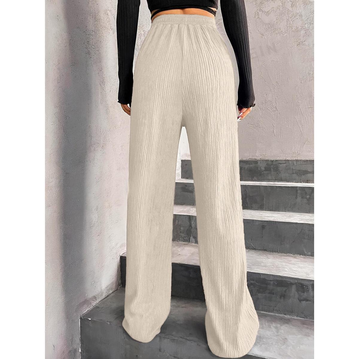 Take Two Textured Elastic Waist Drawstring Pants-women-clothing-bottoms-trousers-image-2