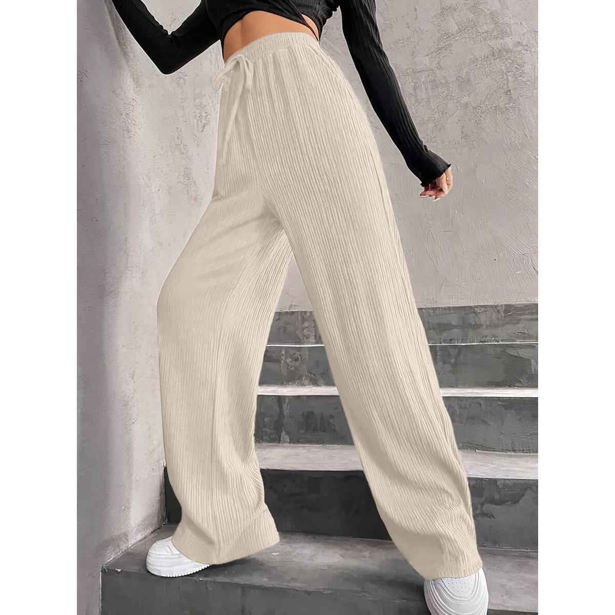 Take Two Textured Elastic Waist Drawstring Pants-women-clothing-bottoms-trousers-image-3