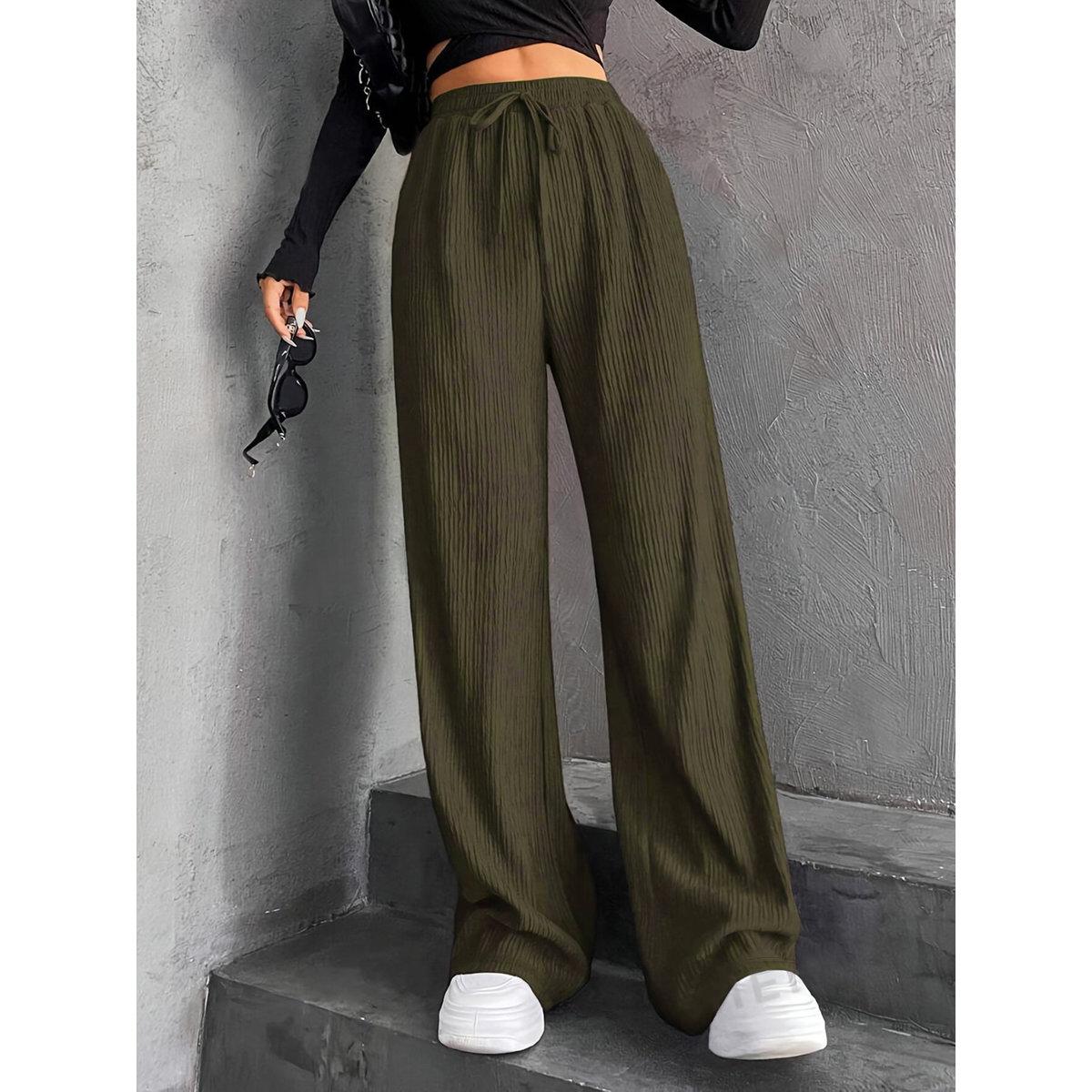 Take Two Textured Elastic Waist Drawstring Pants-women-clothing-bottoms-trousers-image-1