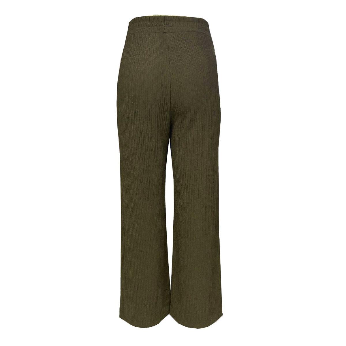 بنطال بخصر مطاطي وتفاصيل بارزة الملمس-women-clothing-bottoms-trousers-image-4
