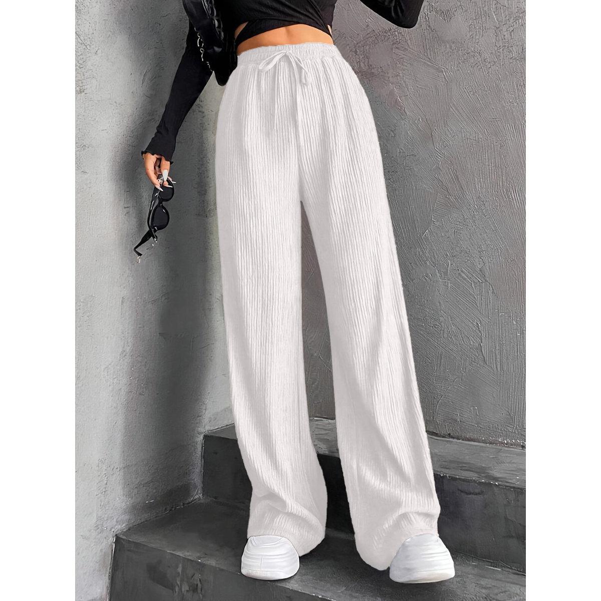 Take Two Textured Elastic Waist Drawstring Pants-women-clothing-bottoms-trousers-image-1