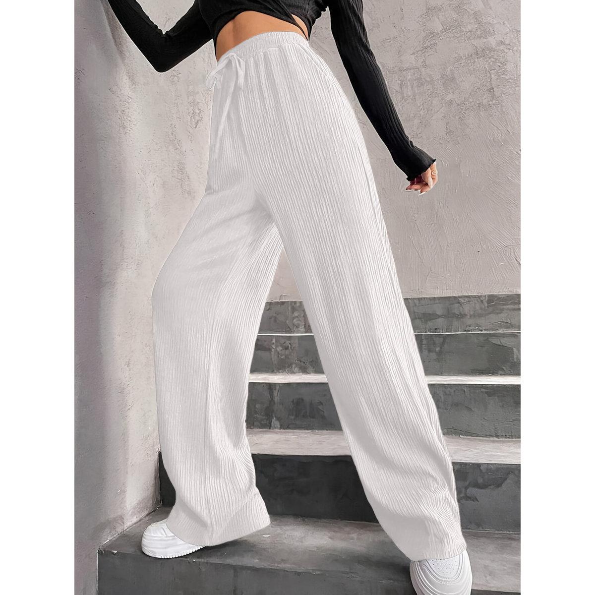 Take Two Textured Elastic Waist Drawstring Pants-women-clothing-bottoms-trousers-image-3