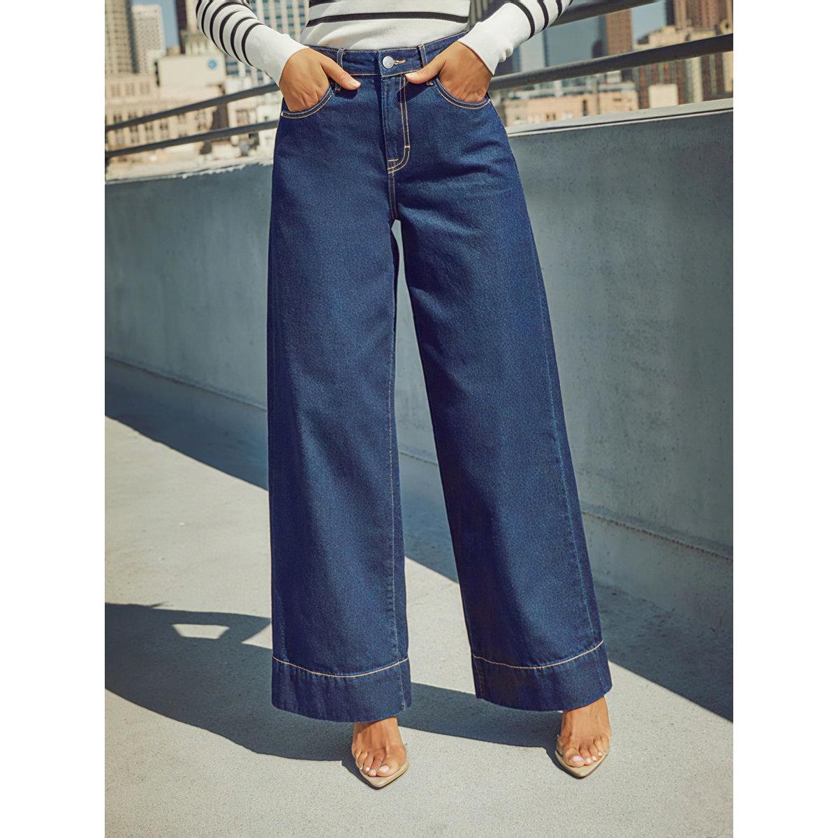 Take Two Dark Blue High Rise Wide Leg Jeans-women-clothing-bottoms-jeans-image-4