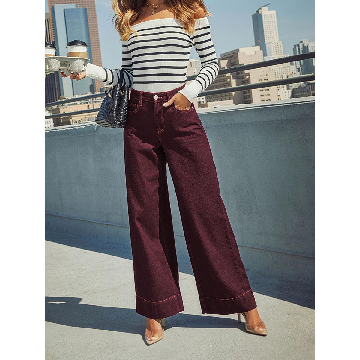 Take Two Burgundy High Rise Wide Leg Jeans-women-clothing-bottoms-jeans-image-2
