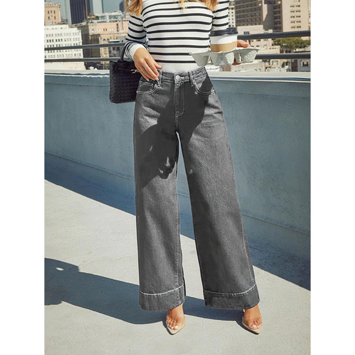 بنطال جينز بقصة أرجل واسعة-women-clothing-bottoms-jeans-image-2
