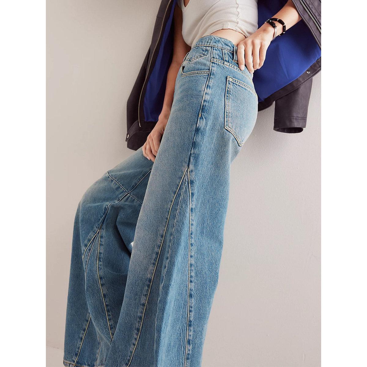 بنطال جينز بقصة أرجل بالازو واسعة-women-clothing-bottoms-jeans-image-2