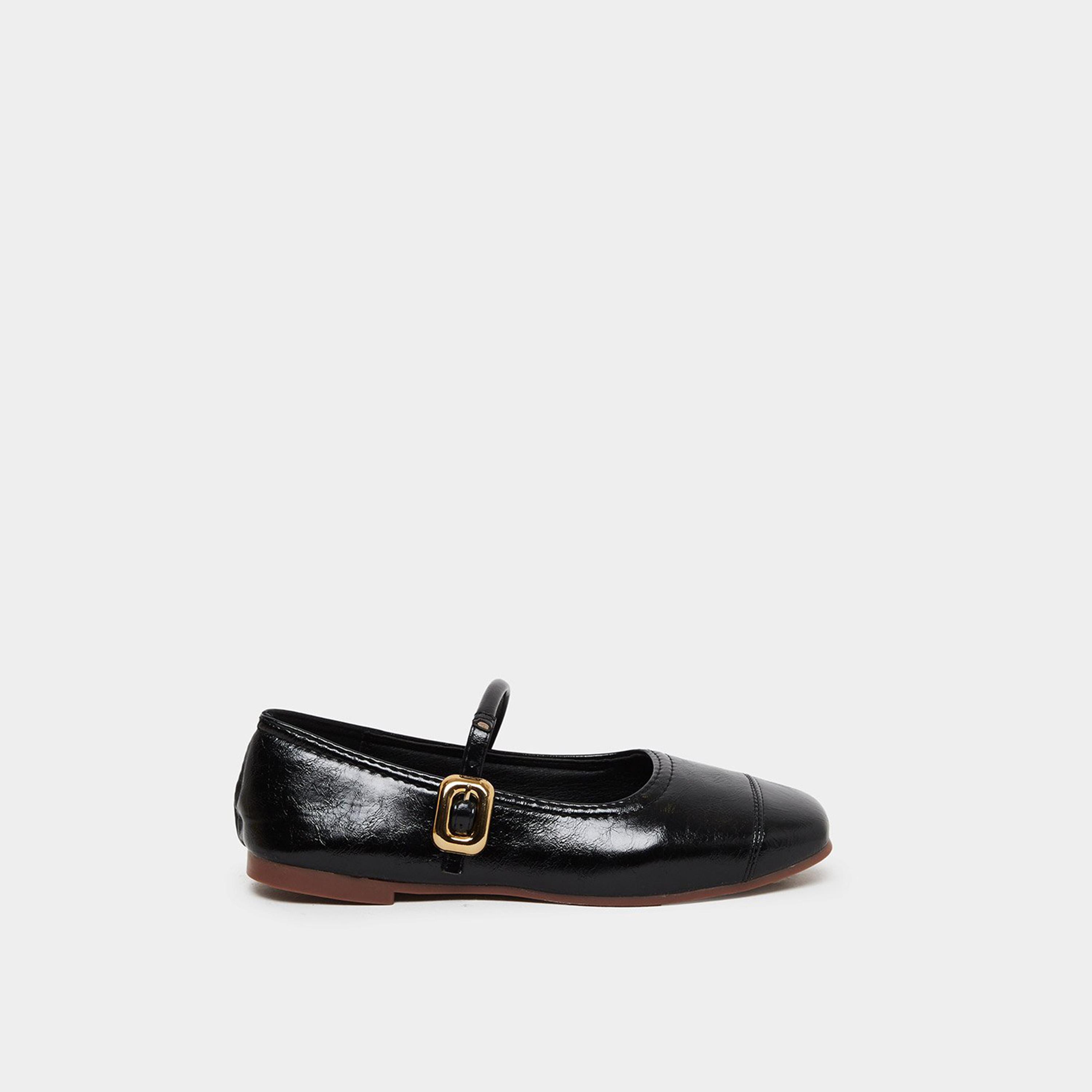 تيك تو - حذاء ماري جين أسود بحزام مشبك-women-shoes-ballerinas-image-2