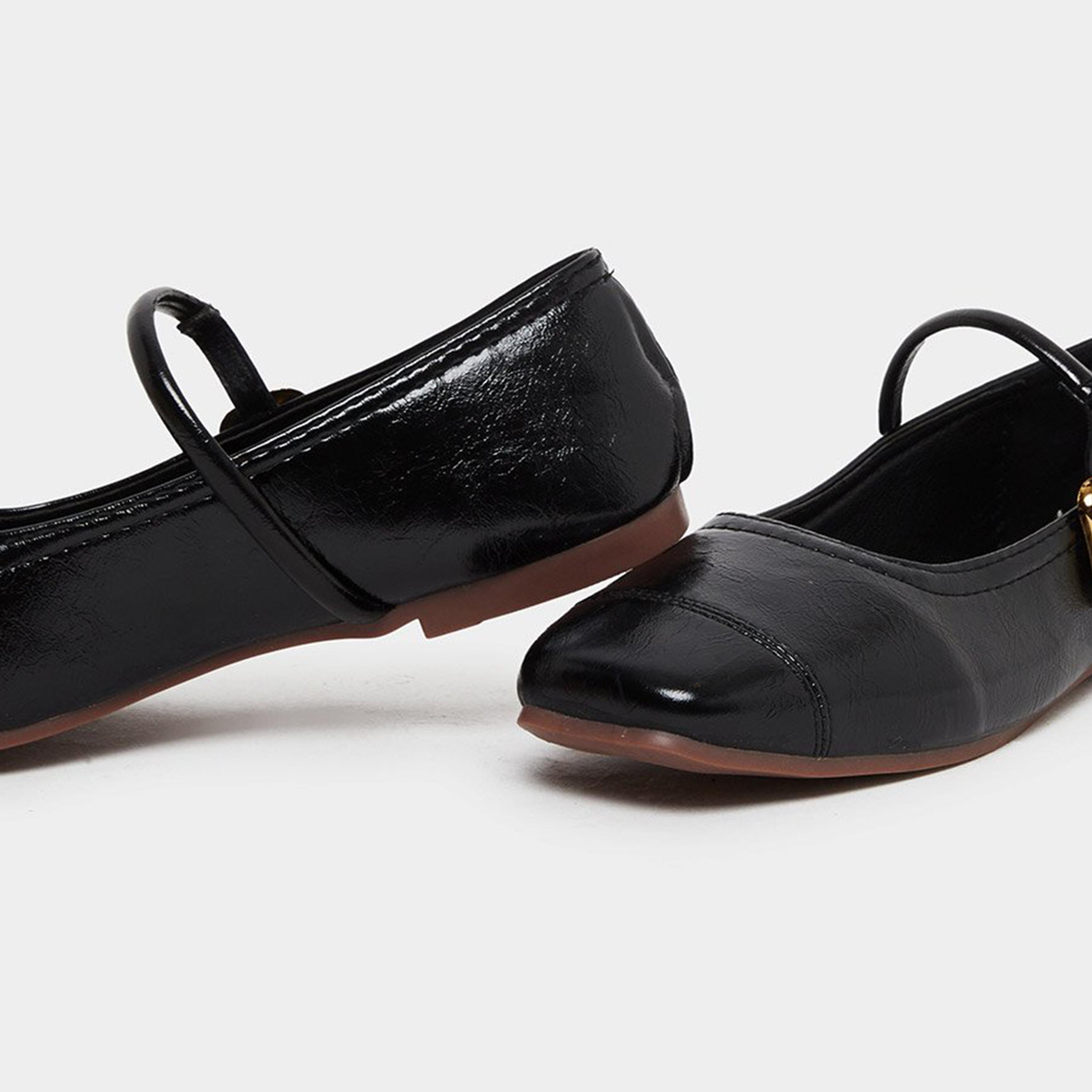 Take Two Women Black Buckle Strap Mary Jane Shoes-women-shoes-ballerinas-image-3