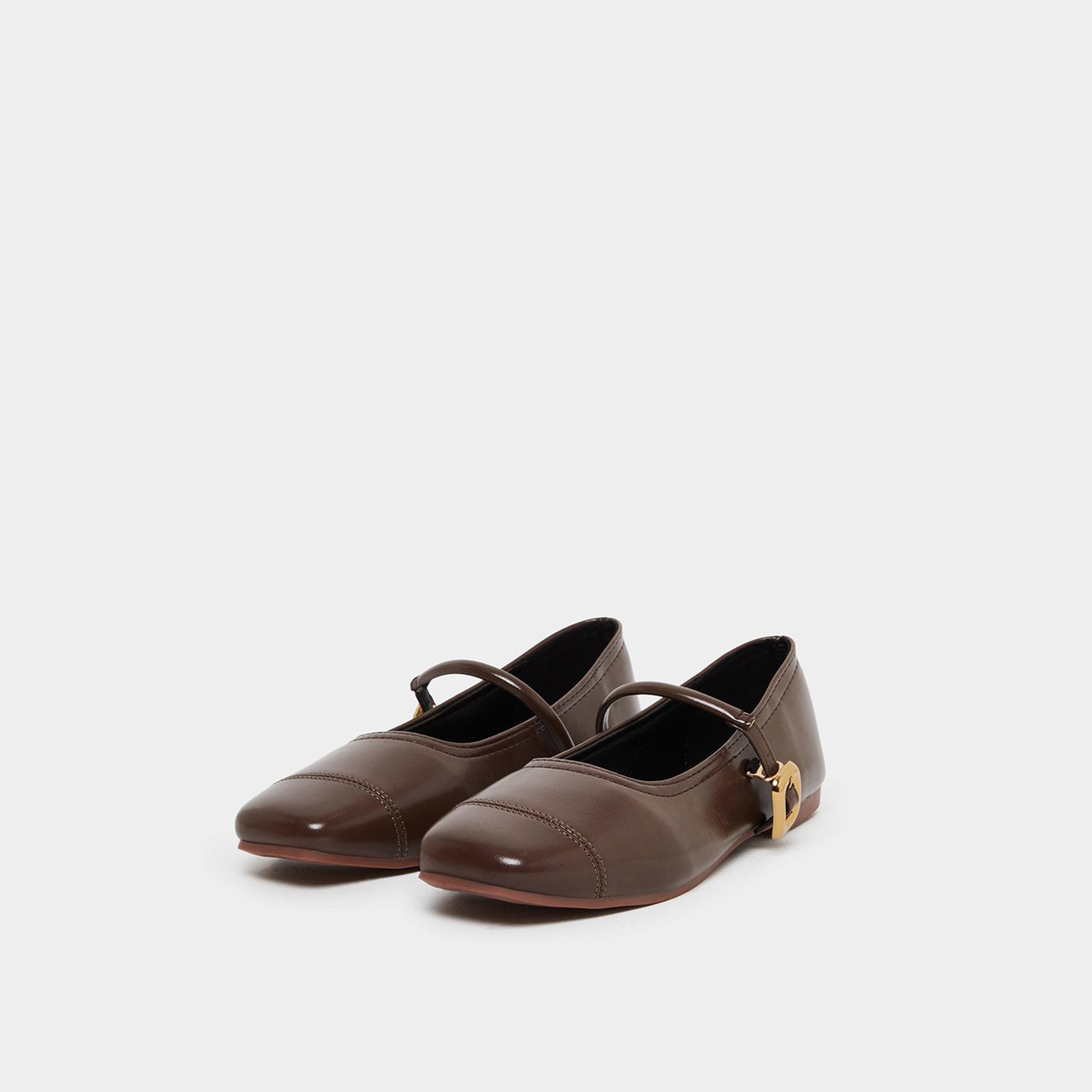 تيك تو - حذاء ماري جين بني مسطح-women-shoes-ballerinas-image-1