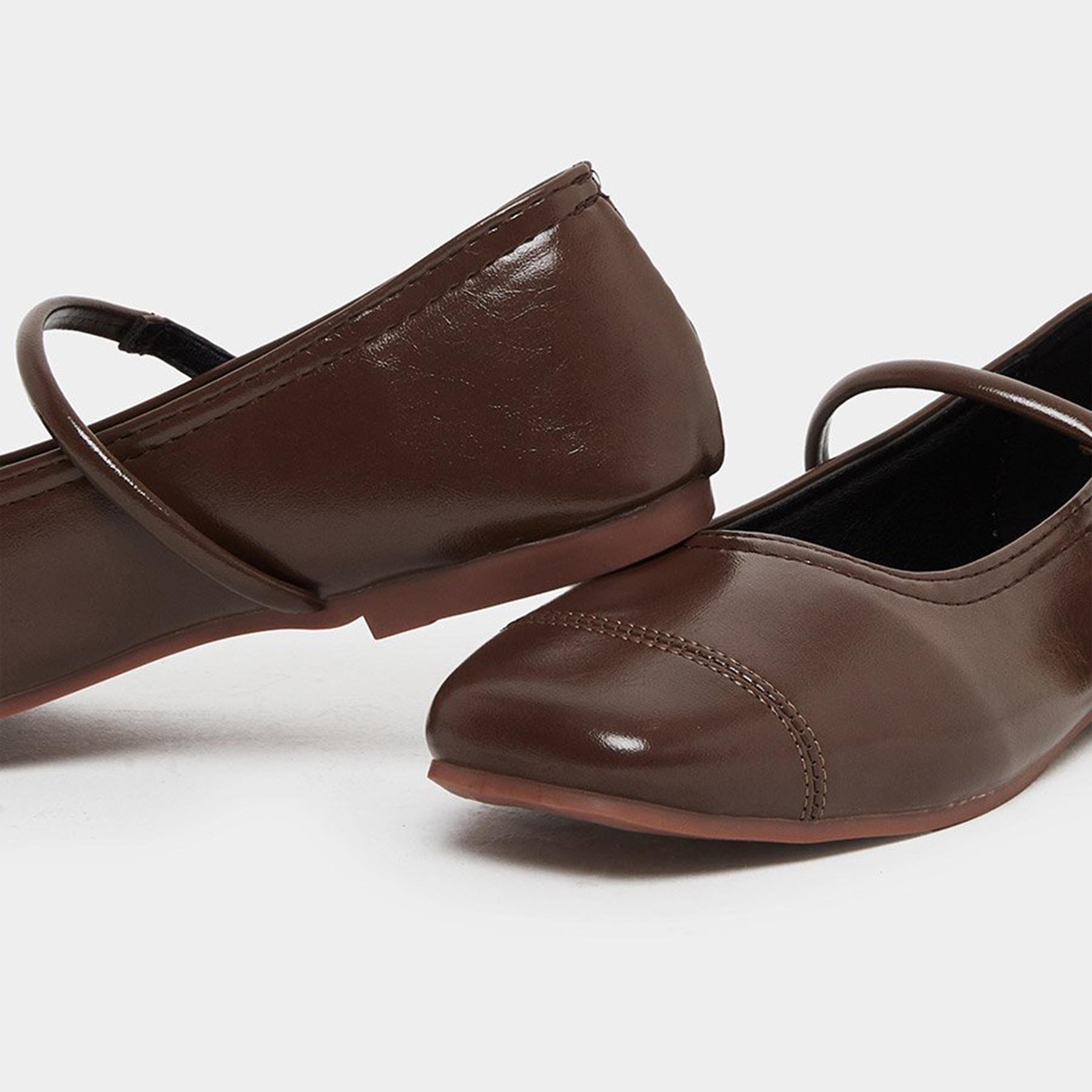 Take Two Women Brown Mary Jane Flats Shoes-women-shoes-ballerinas-image-4