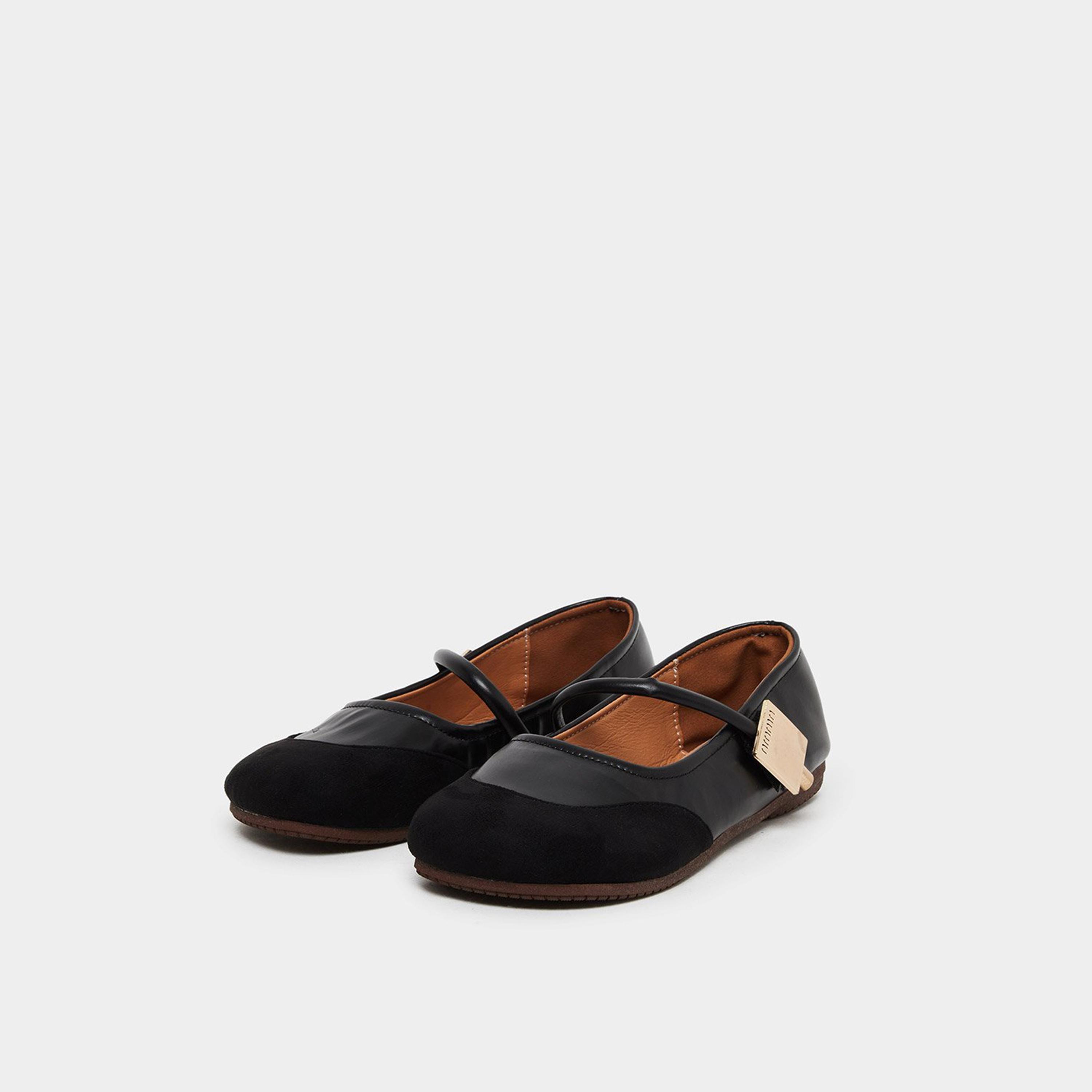 Take Two Women Round Toe Metal Buckle Strap Flat Shoes-women-shoes-flats-ballerinas-image-1