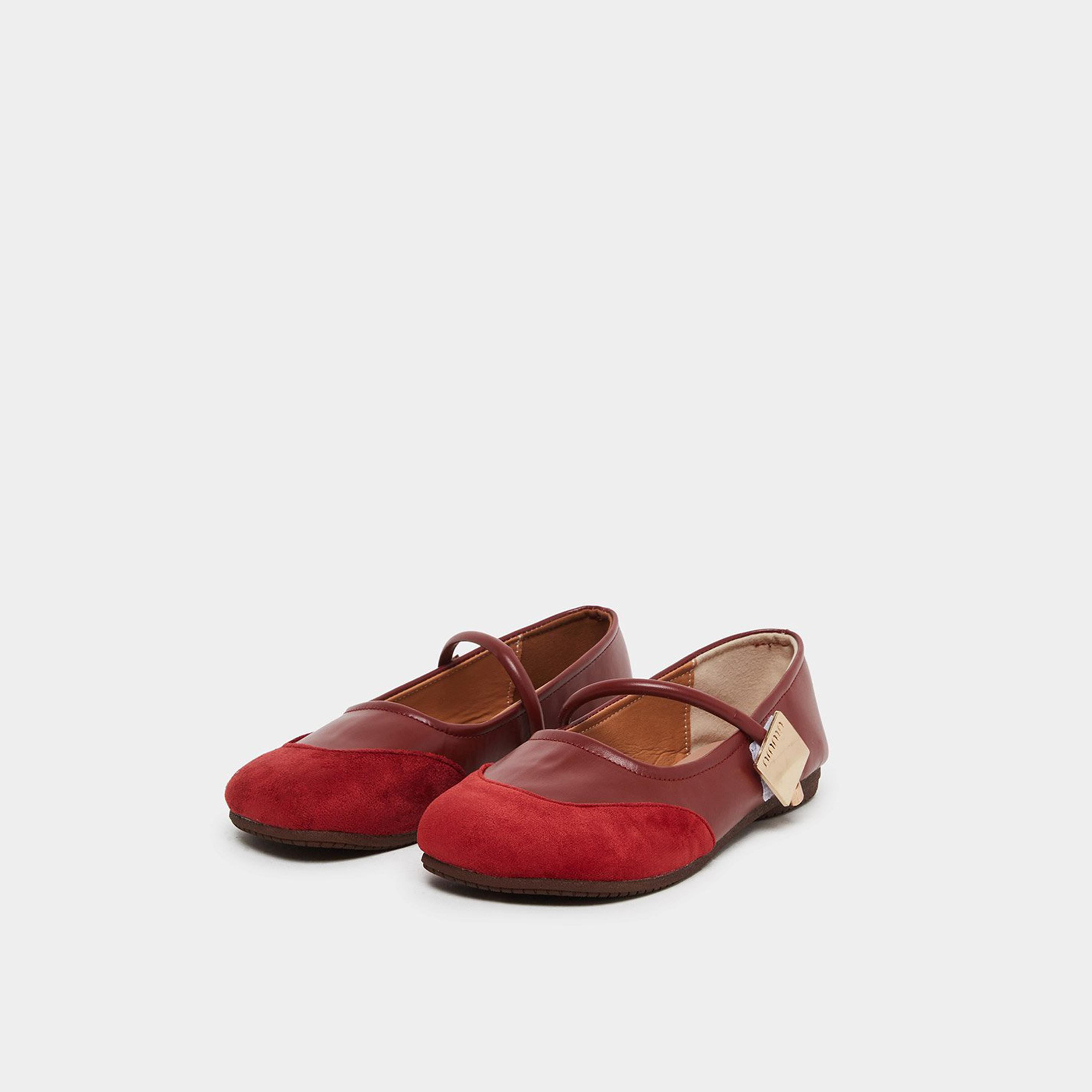 Take Two Women Round Toe Metal Buckle Strap Flat Shoes-women-shoes-flats-ballerinas-image-1
