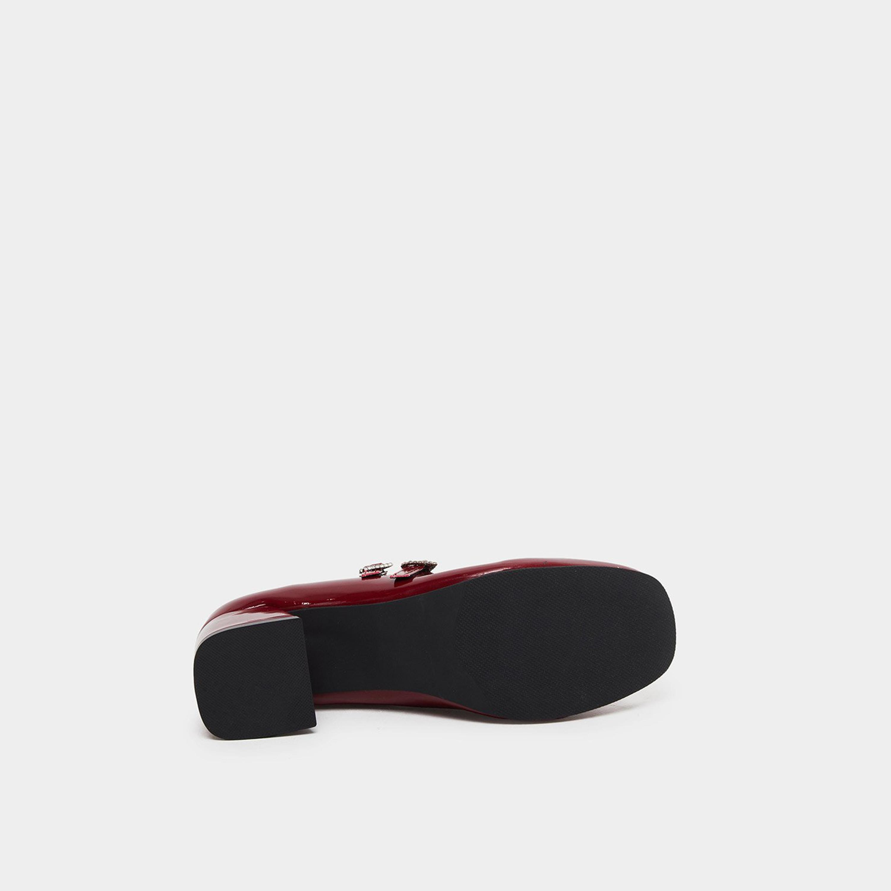 Take Two Women Red Patent Mary Jane Shoes with Heart Buckles-women-shoes-sandals-heeled-image-6