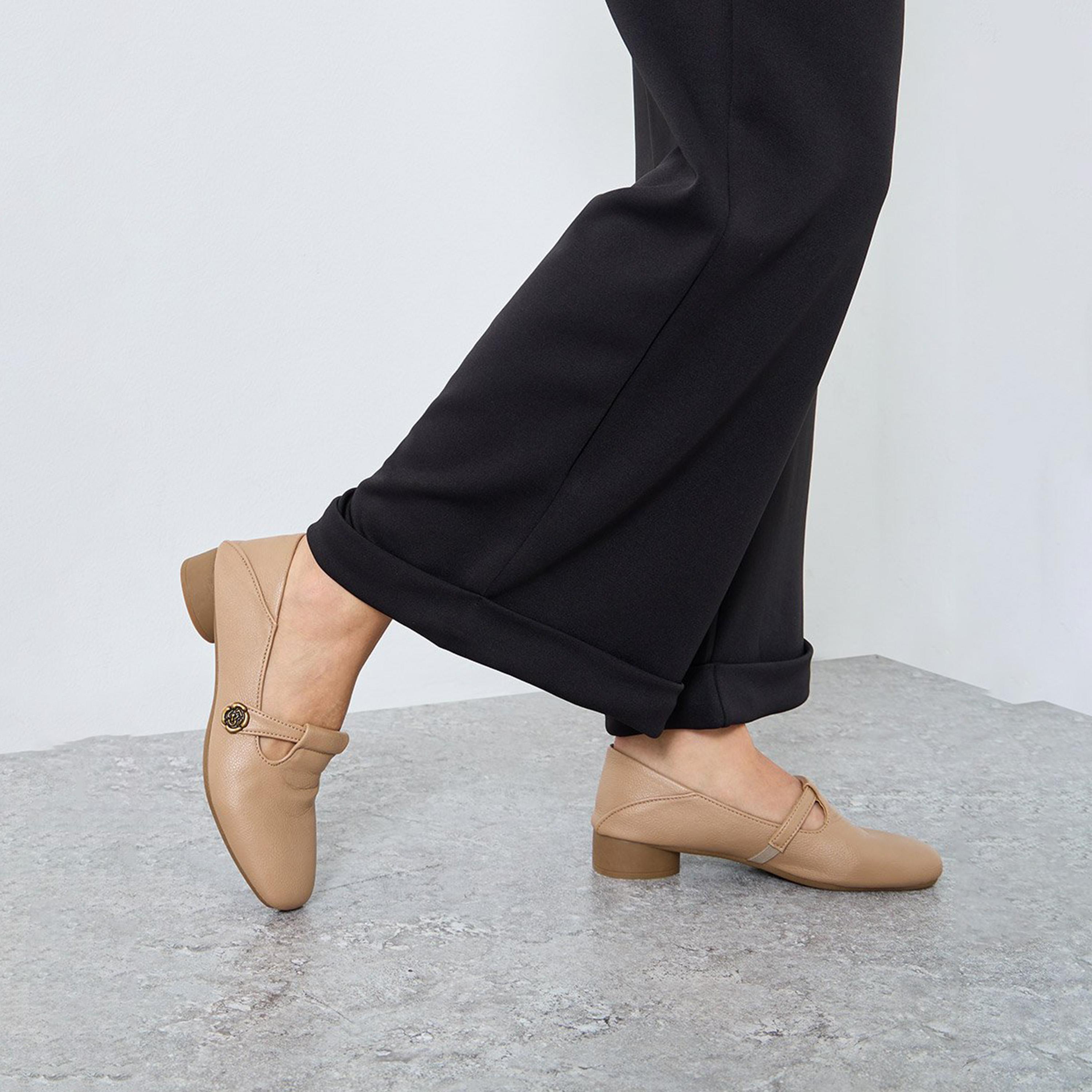 Take Two Women Floral Metal Buckle Strap Block Heels Shoes-women-shoes-heels-image-2