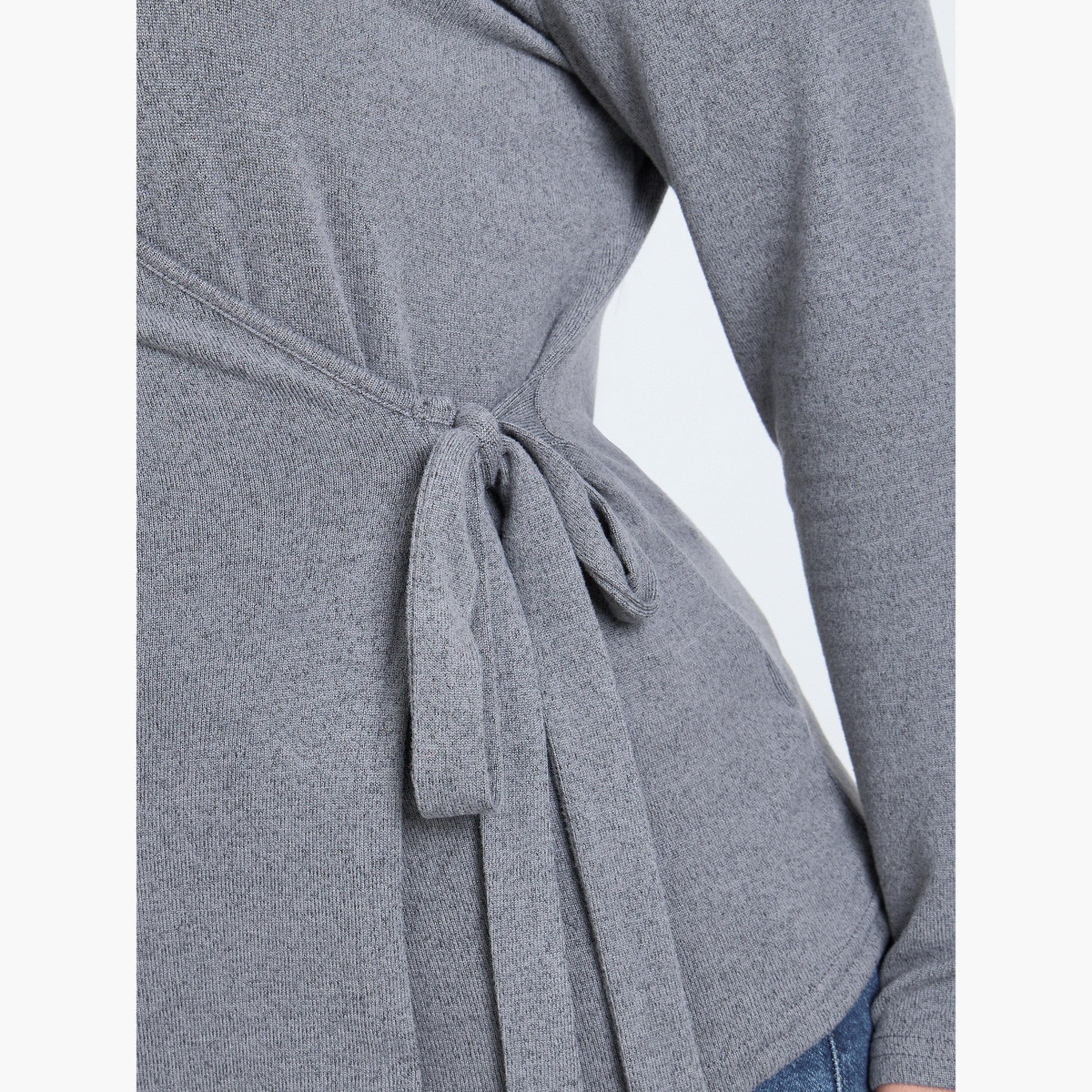 ستايلي - بلوزة رمادية محبوكة بمقاس واسع-women-clothing-shirtsandblouses-blouses-image-3