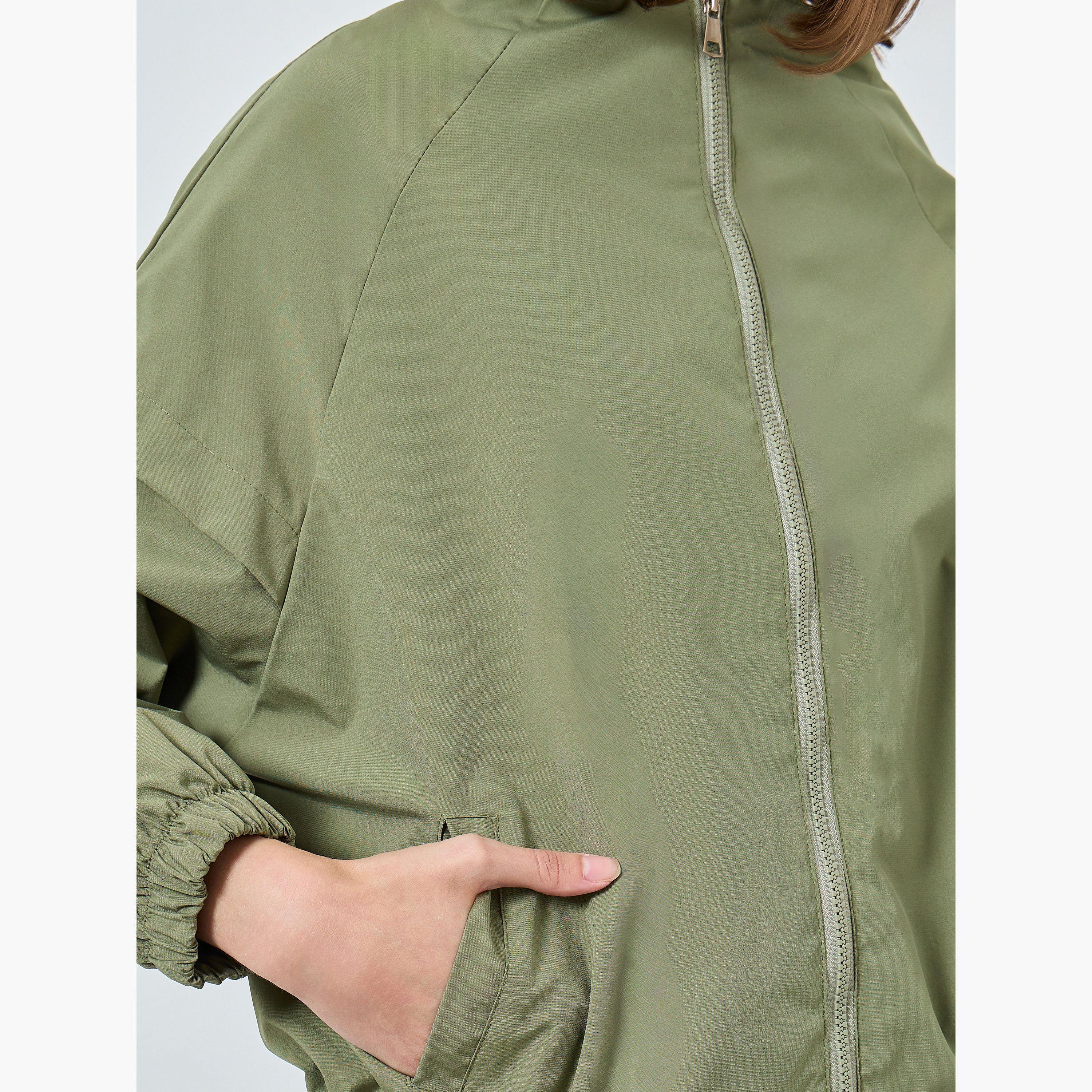 ستايلي - سترة خفيفة الوزن بقصّة عادية لون أخضر زيتوني للنساء -women-winterwear-coatsandjackets-jackets-image-5