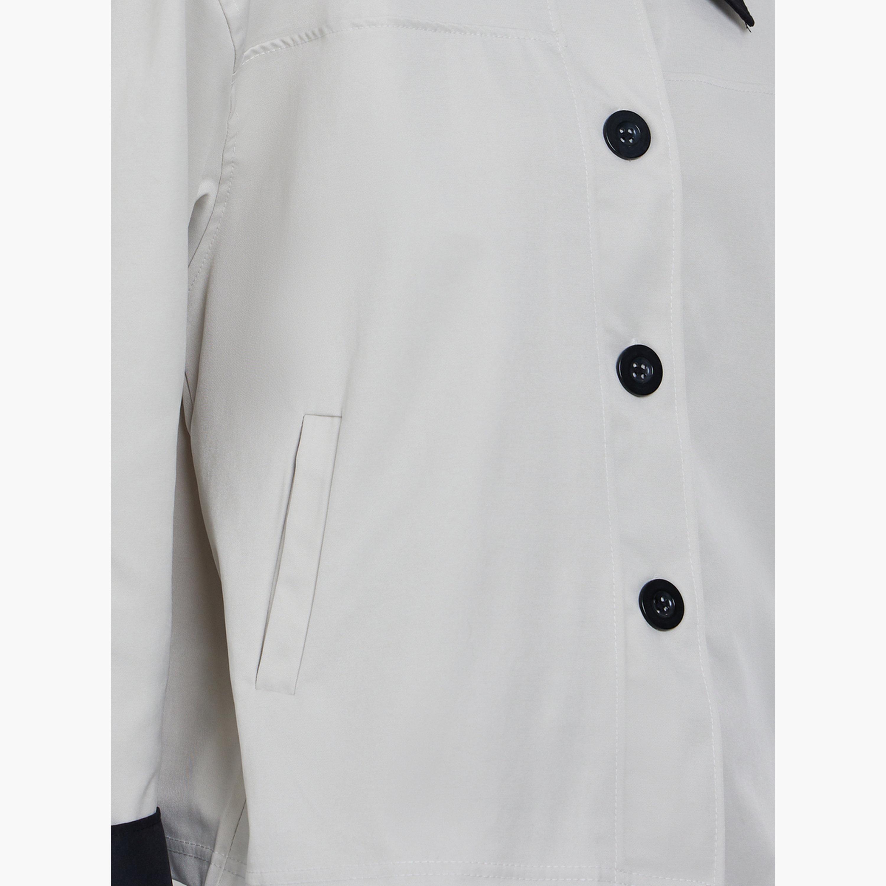 Styli Solid Collared Long Sleeves Women's Button Through Jacket-women-winterwear-coatsandjackets-jackets-image-5