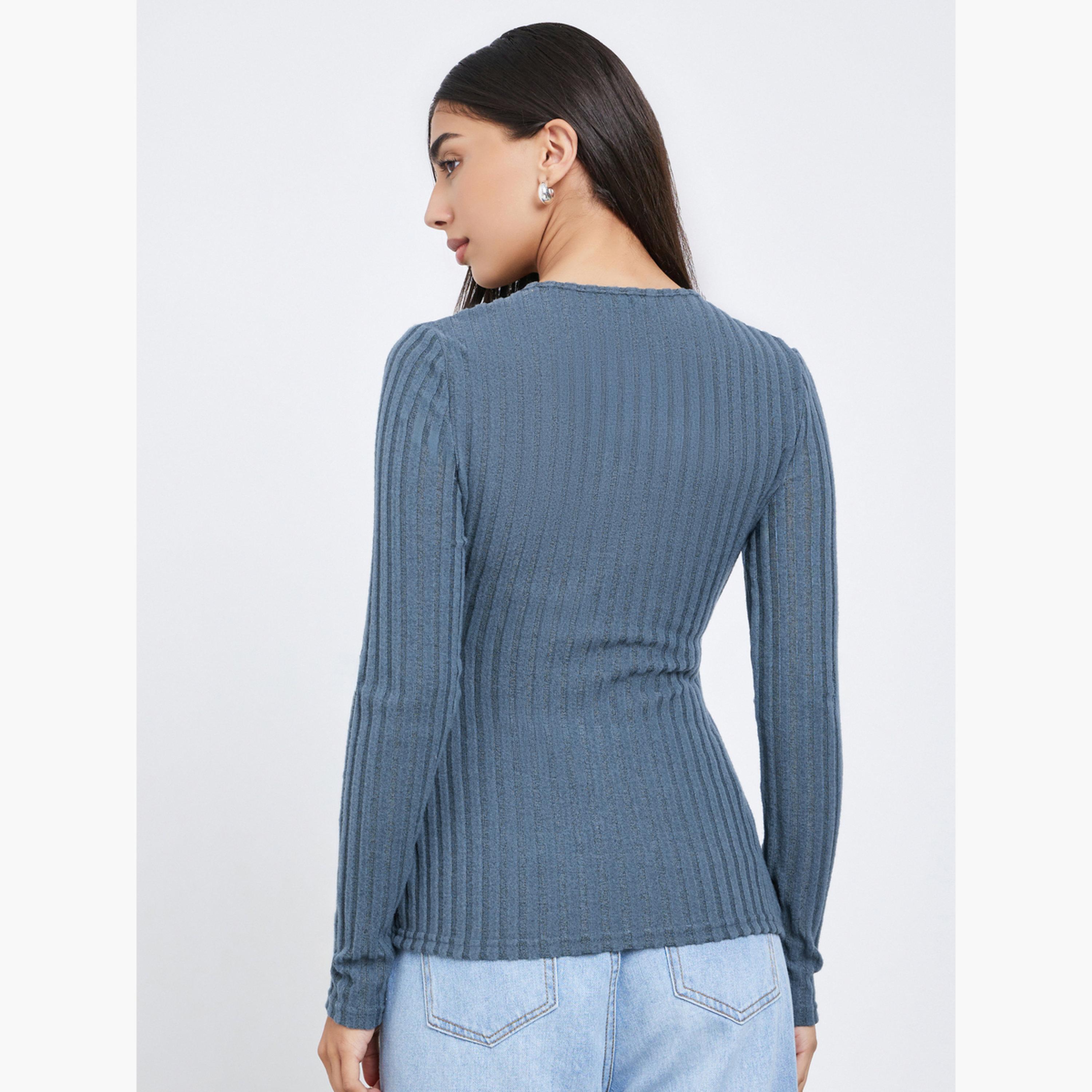 ستايلي - بلوزة ملفوفة بفتحة رقبة على شكل حرف V-women-clothing-shirtsandblouses-blouses-image-4