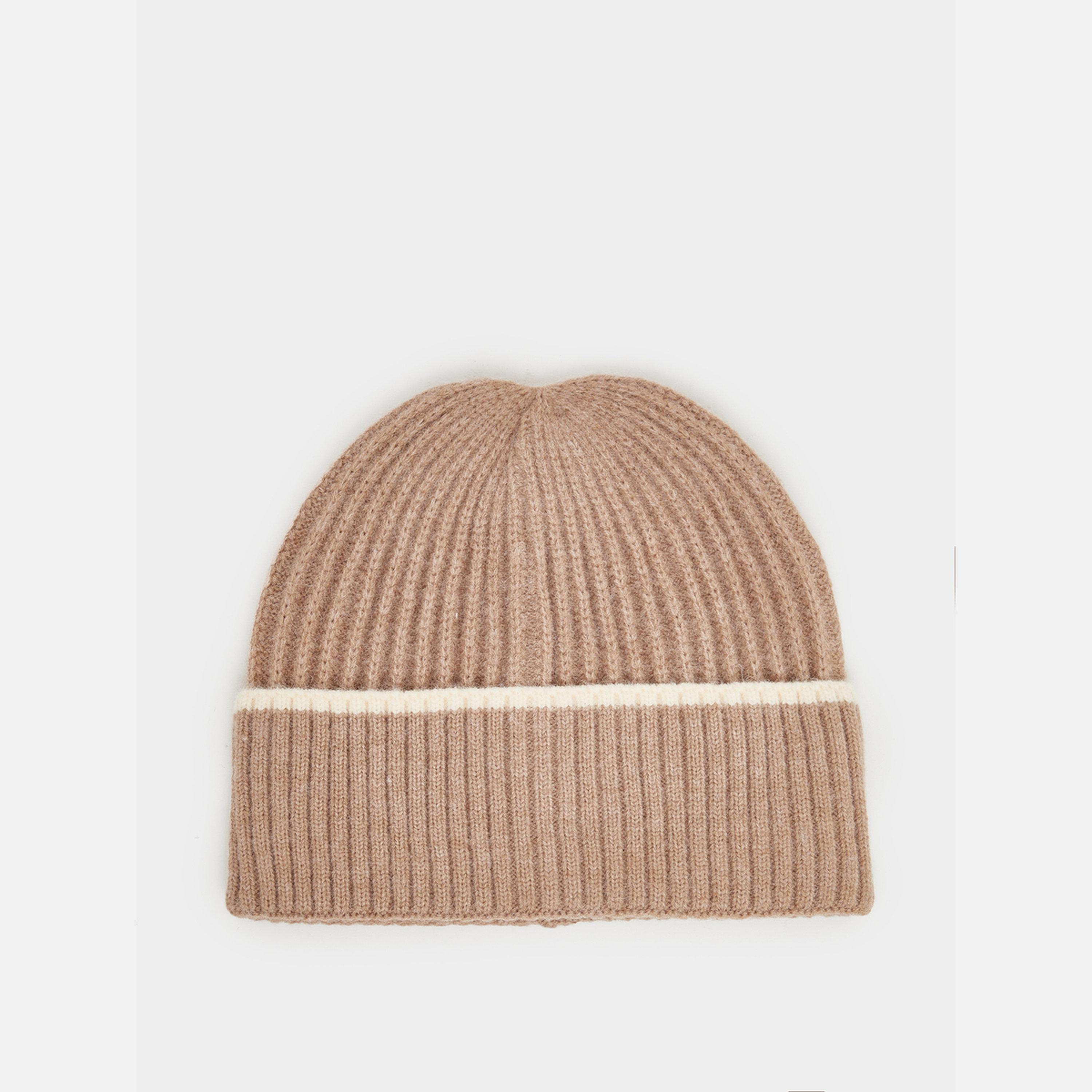 Styli Khaki Ribbed Beanie-women-clothingaccessories-capsandhats-image-1