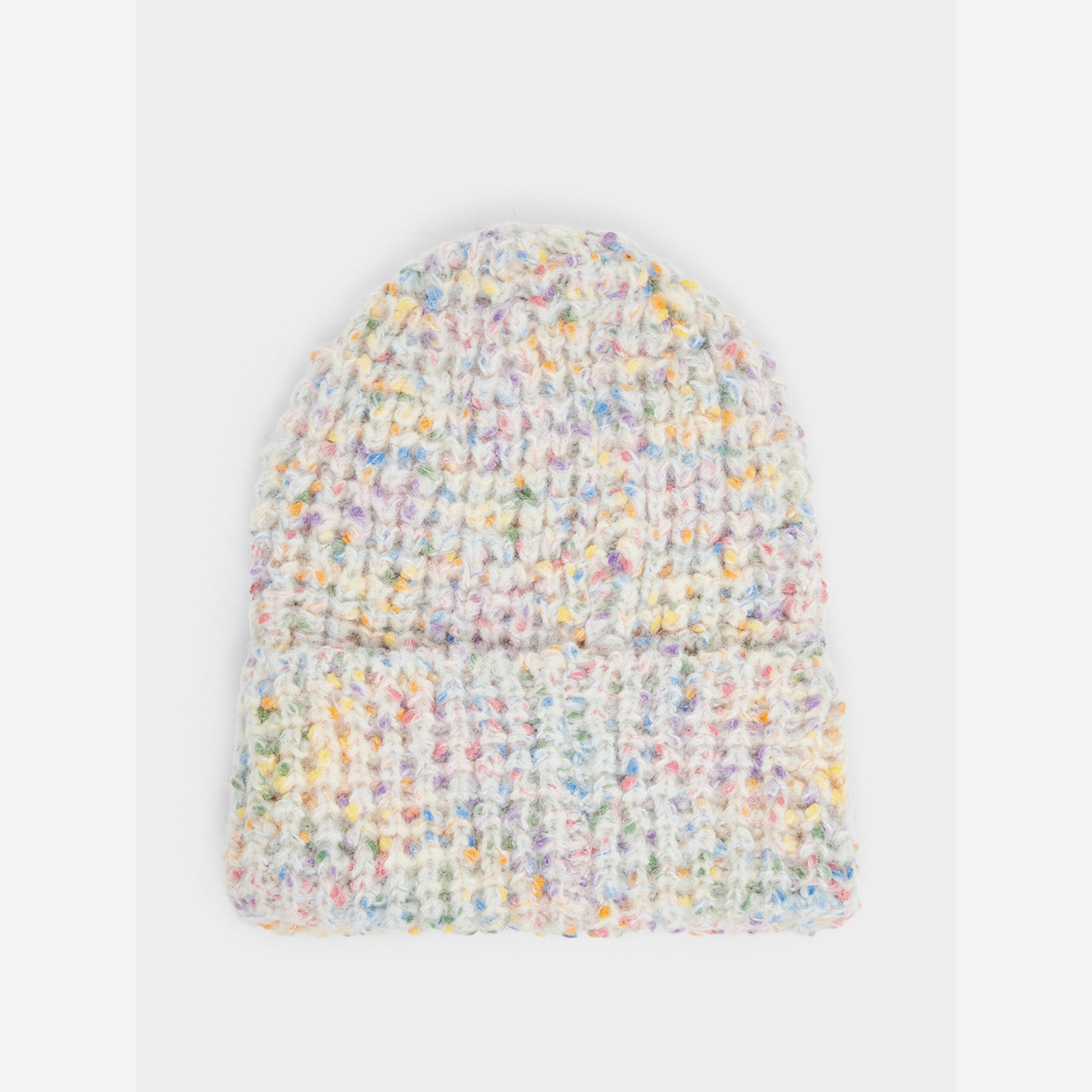 ستايلي - قبعة صوفية محبوكة منقطة ملونة-women-clothingaccessories-capsandhats-image-1