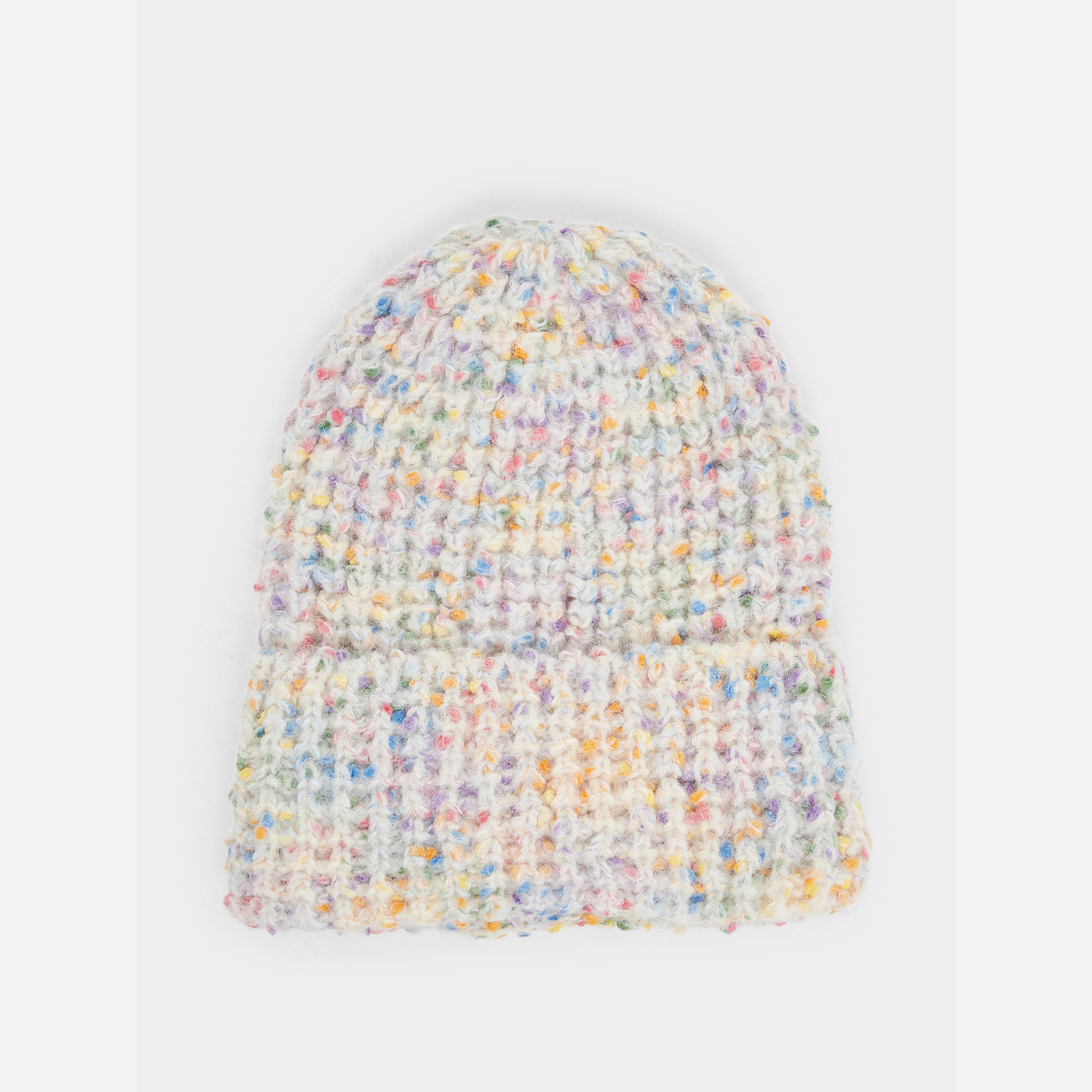 ستايلي - قبعة صوفية محبوكة منقطة ملونة-women-clothingaccessories-capsandhats-image-2