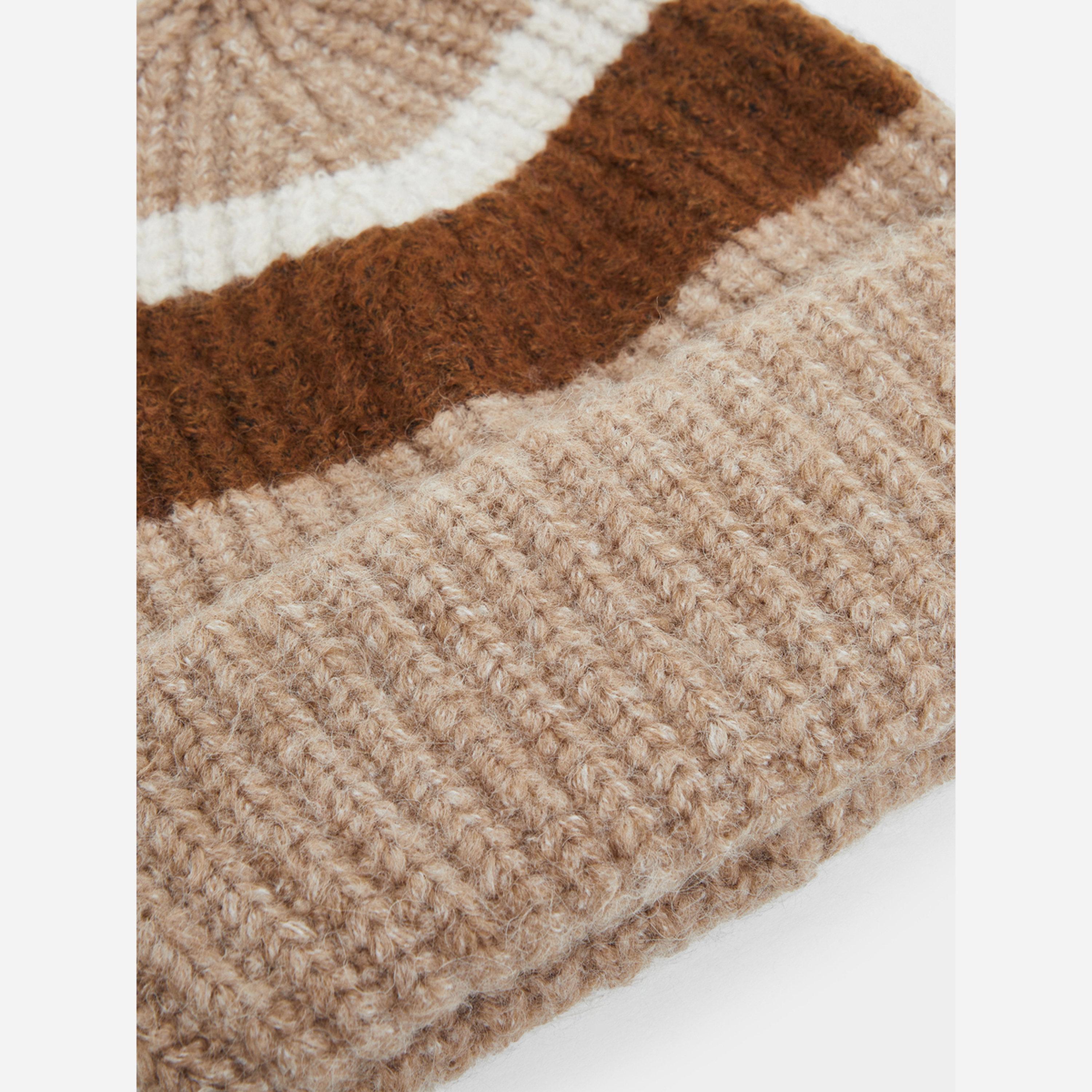 ستايلي - قبعة صوف مخططة لون كاكي-women-clothingaccessories-capsandhats-image-3