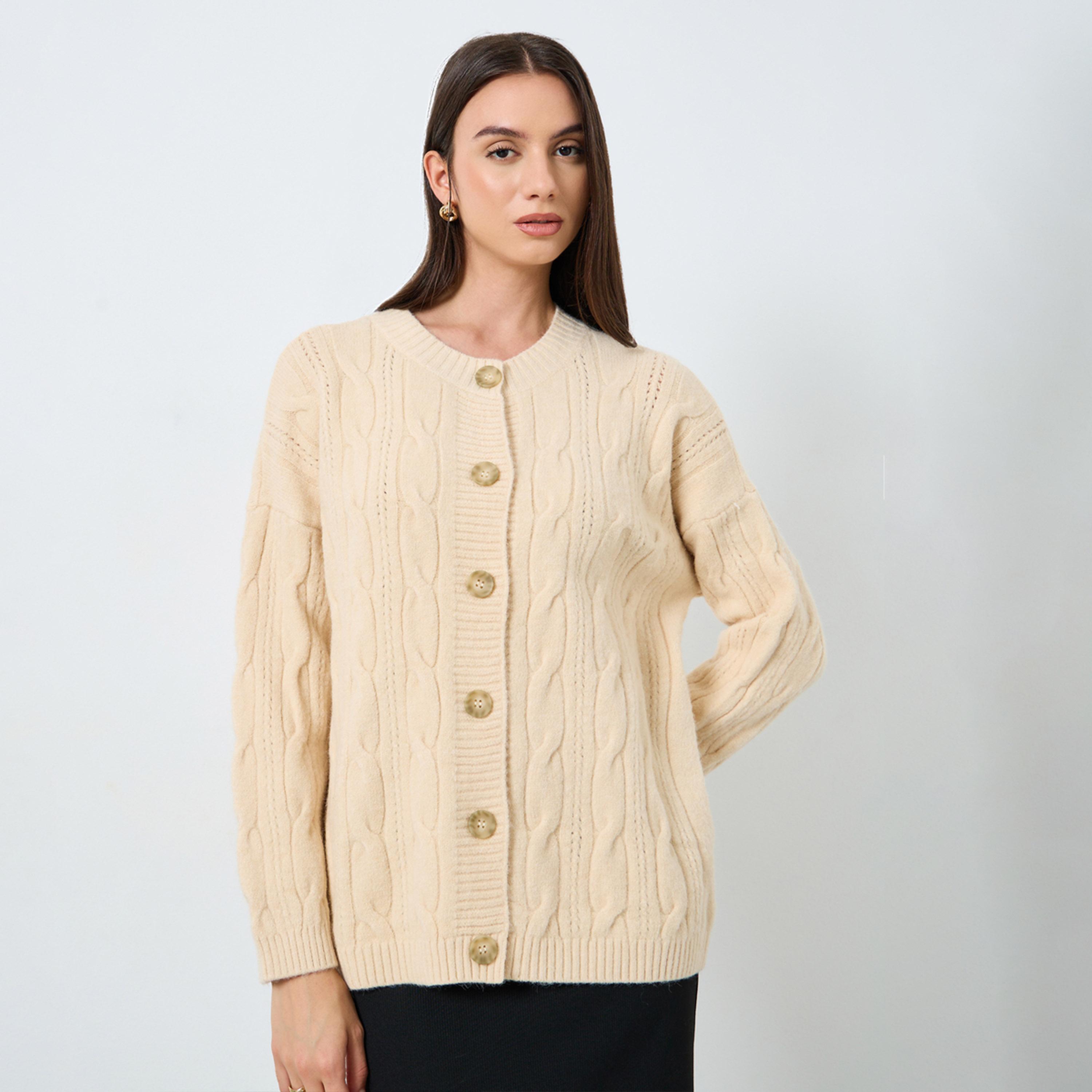 ستايلي - كارديغان كابل بلون بيج-women-clothing-cardigansandjumpers-cardigans-image-1