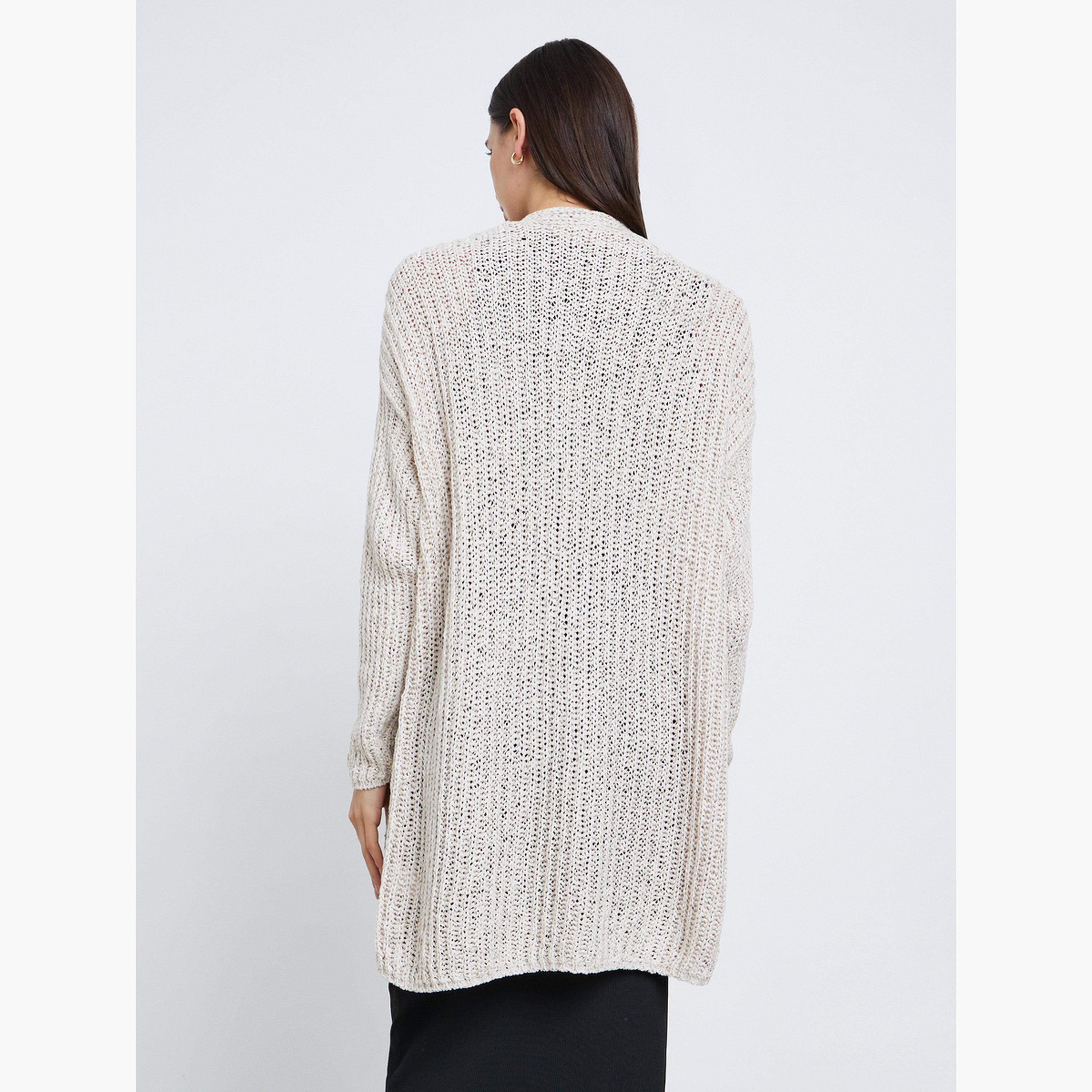 Styli Beige Pocket Detail Knitted Cardigan-women-winterwear-cardigansandjumpers-jumpers-image-4