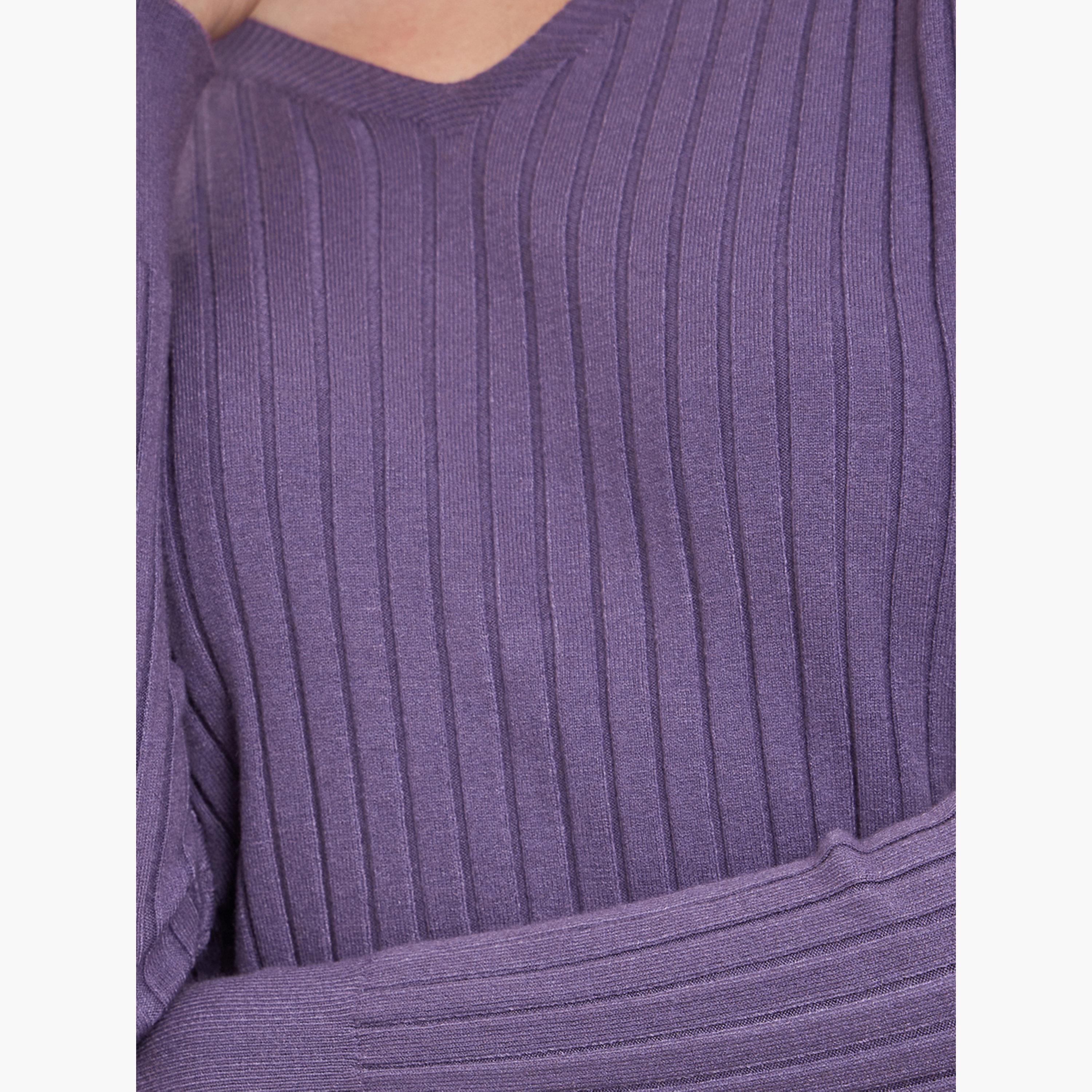 Styli Women Purple Regular Fit Wide Ribbed Sweater-women-clothing-cardigansandjumpers-jumpers-image-5