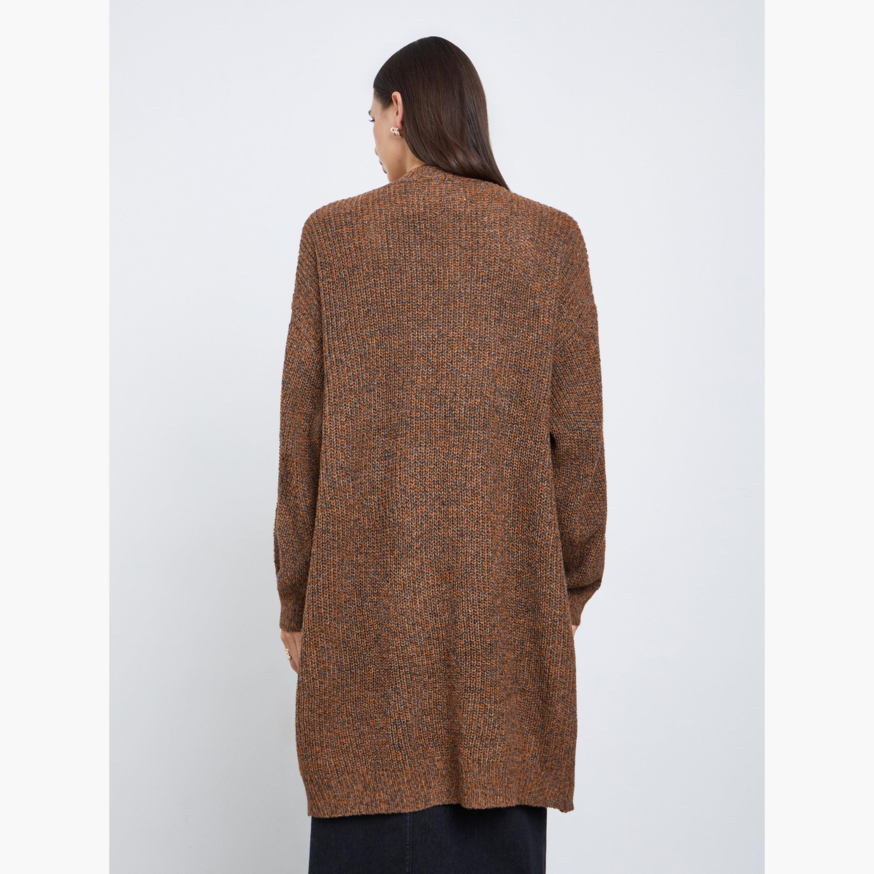 ستايلي - كارديغان محبوك متعدد الخيوط بلون بني القهوة-women-clothing-cardigansandjumpers-cardigans-image-3