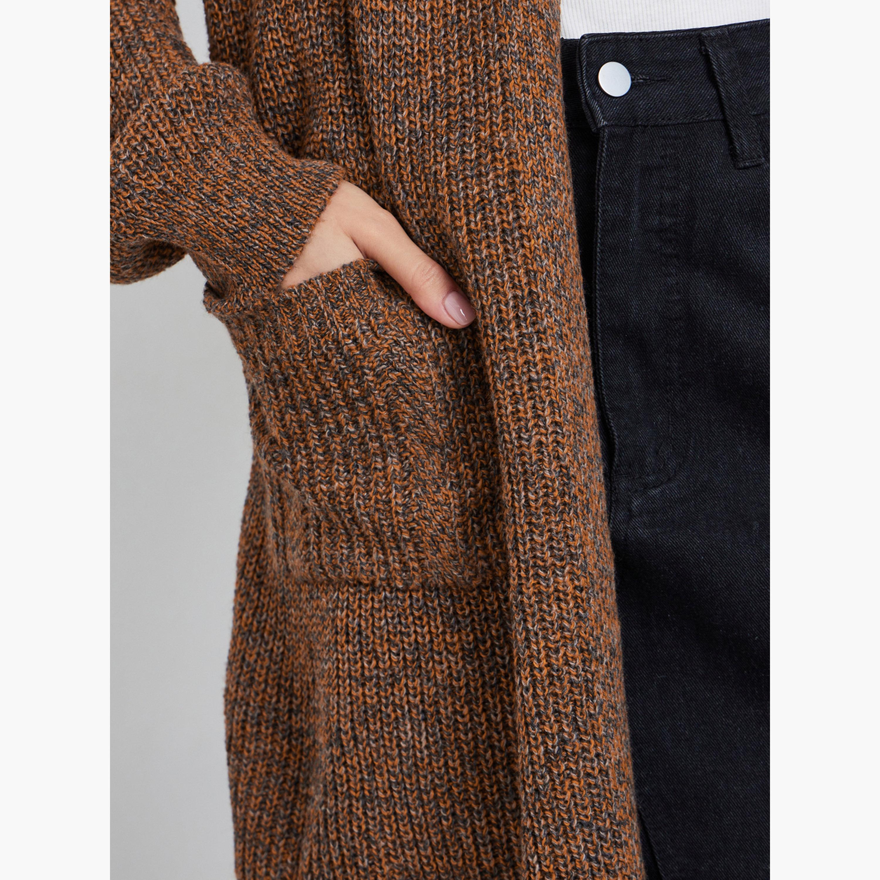 ستايلي - كارديغان محبوك متعدد الخيوط بلون بني القهوة-women-clothing-cardigansandjumpers-cardigans-image-4